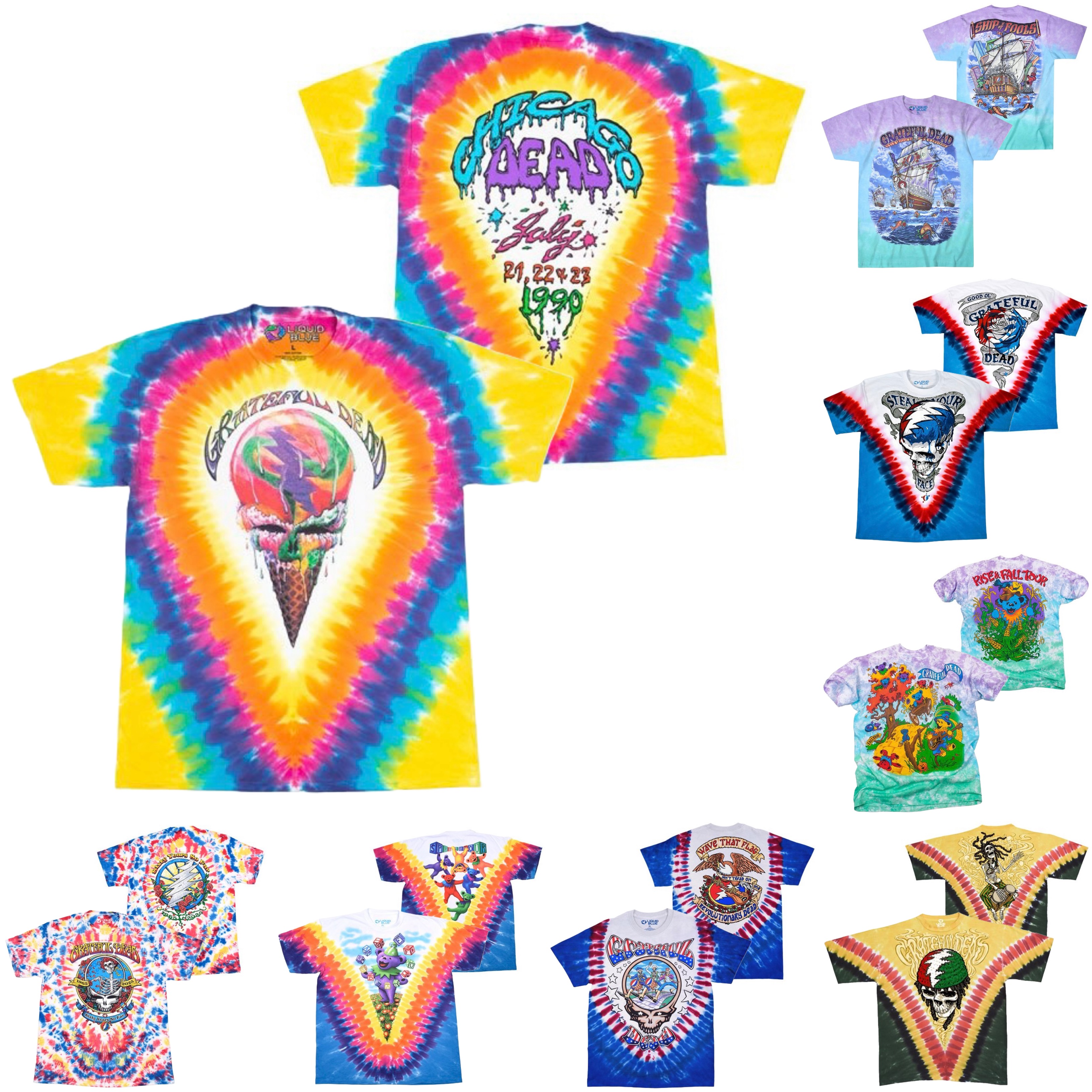 🇺🇸[PREORDER] เสื้อวง GRATEFUL DEAD T-SHIRT รวมลายสุดฮิต ลิขสิทธิ์แท้ LIQUID BLUE จาก USA