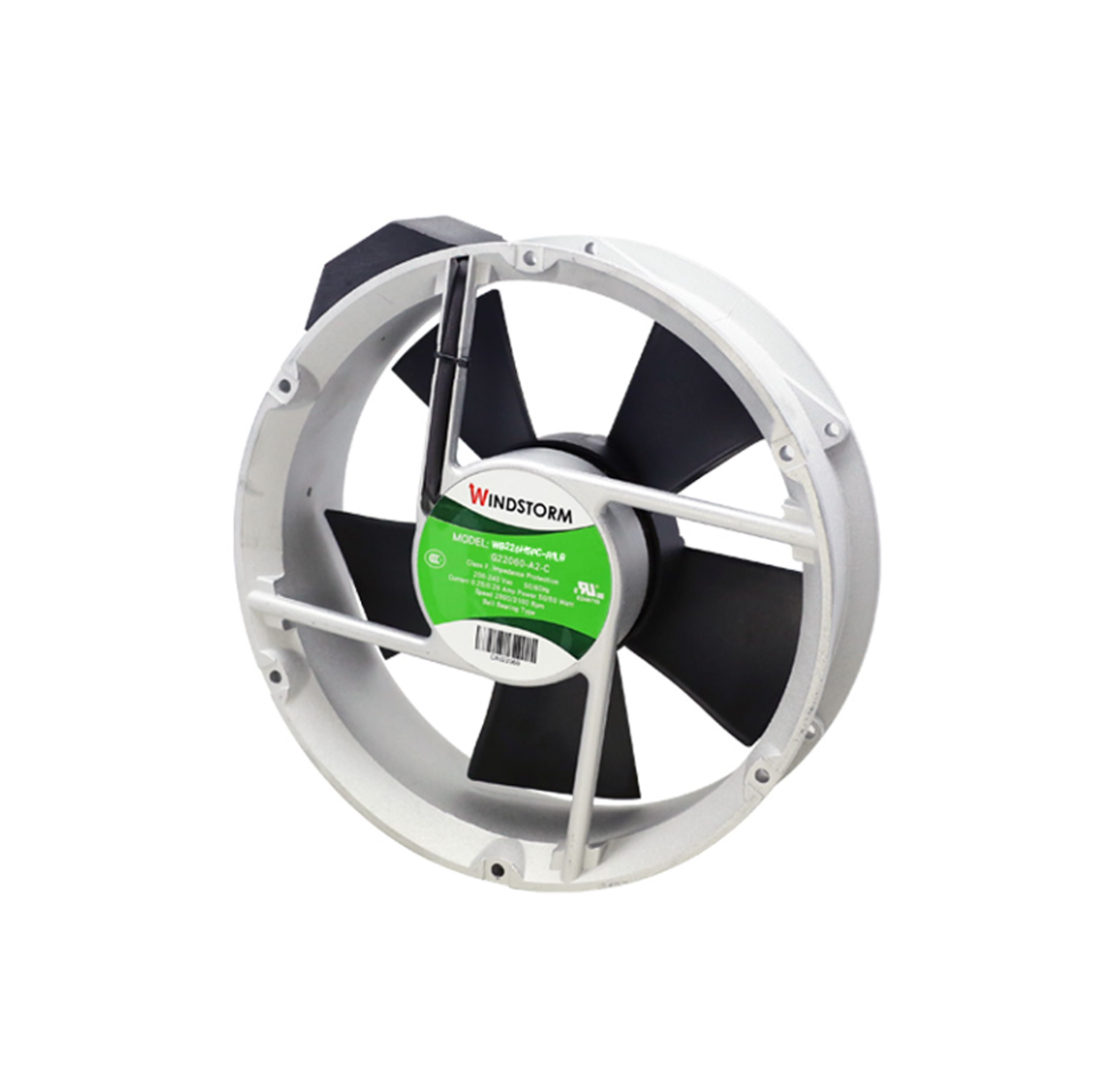 Windstorm พัดลม 8" กลม 220V(A2) 200x200x60 caprun รุ่น WB226H5PC-A2L-G พัดลมระบายความร้อน