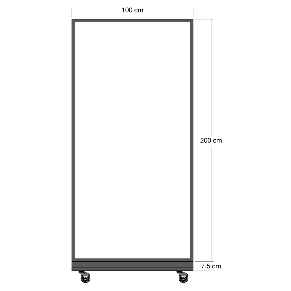 ตู้ไฟ LED ตั้งพื้น ฐาน SLOPE พร้อมล้อเลื่อน ขนาด 100x200 cm.พร้อมแผ่นอะคริลิค 2 แผ่น โชว์งานพิมพ์ 2 ด้าน เหมาะกับภายนอกอาคาร