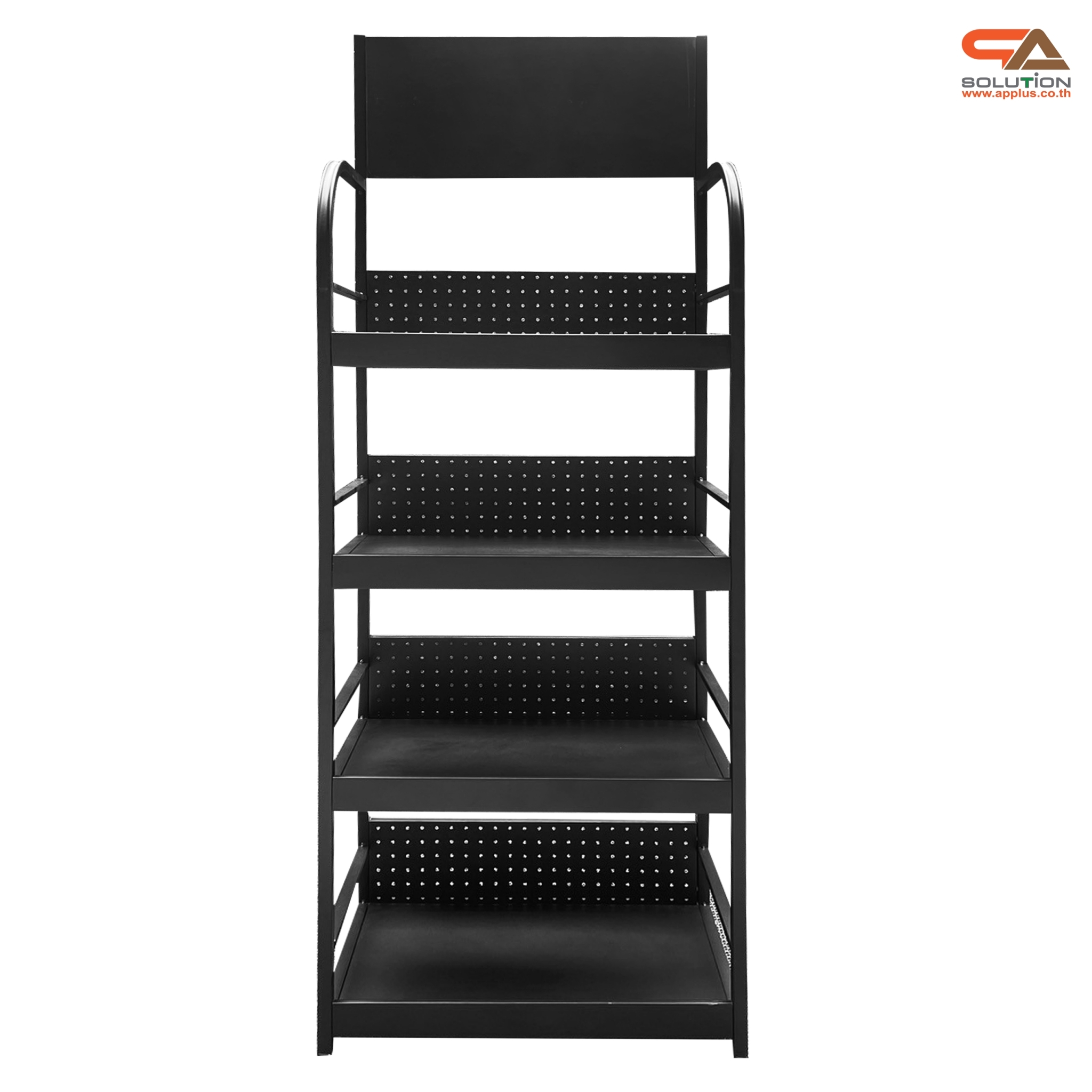 ชั้นวางสินค้าเหล็ก 4 ชั้น สีดำ ขนาด (W)60 x (D)30 x (H)160 ซม. ถอดประกอบได้