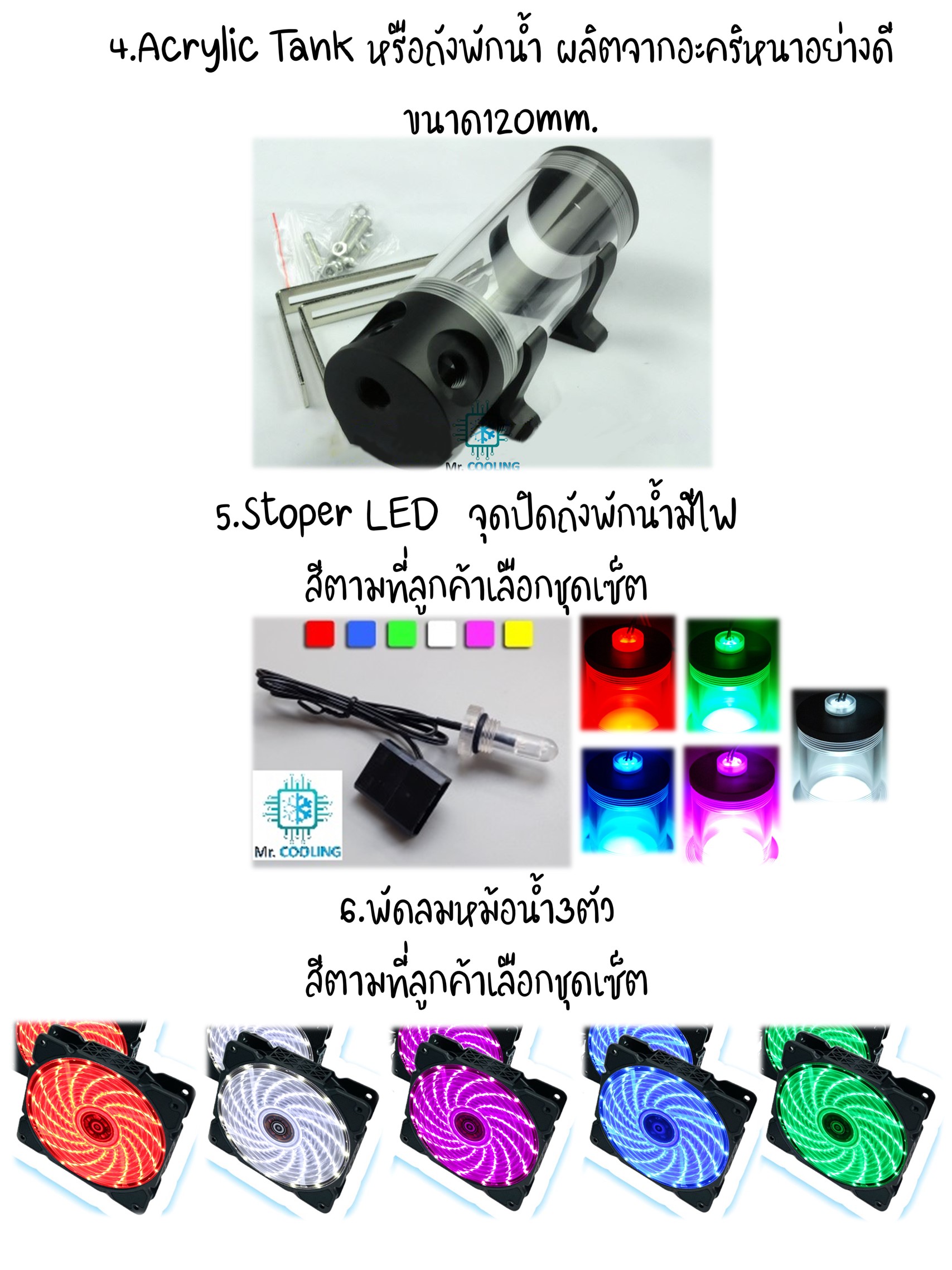 ชุดน้ำเปิดCPU 3ตอน ท่ออ่อน ครบชุด, CPU Water Cooling Set [รุ่นMaster Grade360]