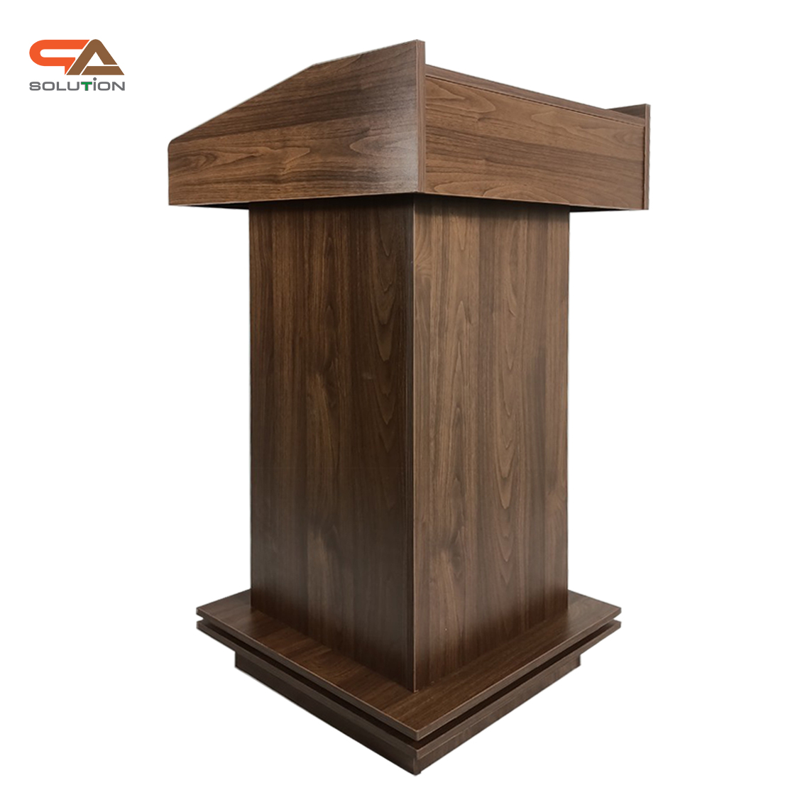 โพเดียมให้เช่า สีโอ๊ค โพเดียมไม้MDF ปิดผิวลายไม้สีบีช ทันสมัย พร้อมบริการรับ-ส่ง กทมฯและปริมณฑล