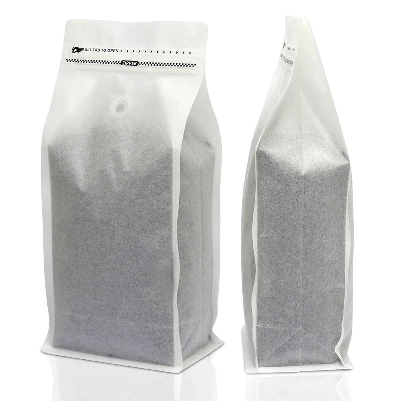Cube Series coffee bag 1000g with valve, zip lock, can stand, expandable beside (50PCS Per Pack)