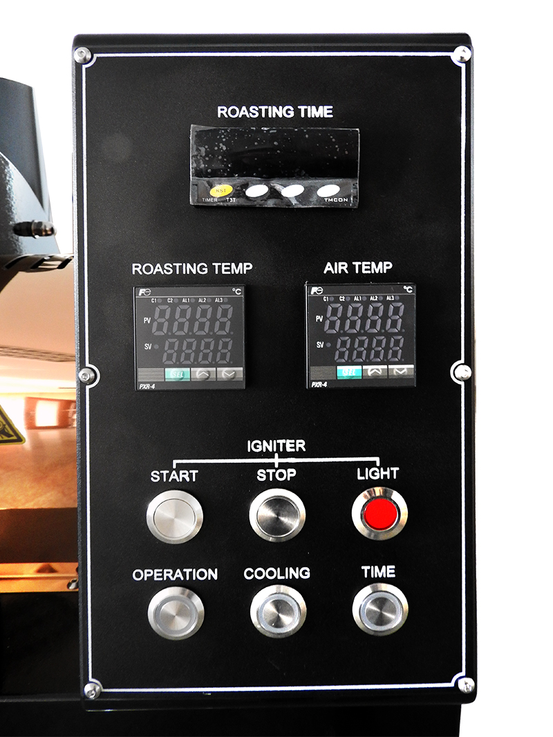 เครื่องคั่วกาแฟ 3 กิโลกรัม แก๊ส มีระบบเชื่อมต่อคอมพิวเตอร์เพื่อควบคุมการคั่ว