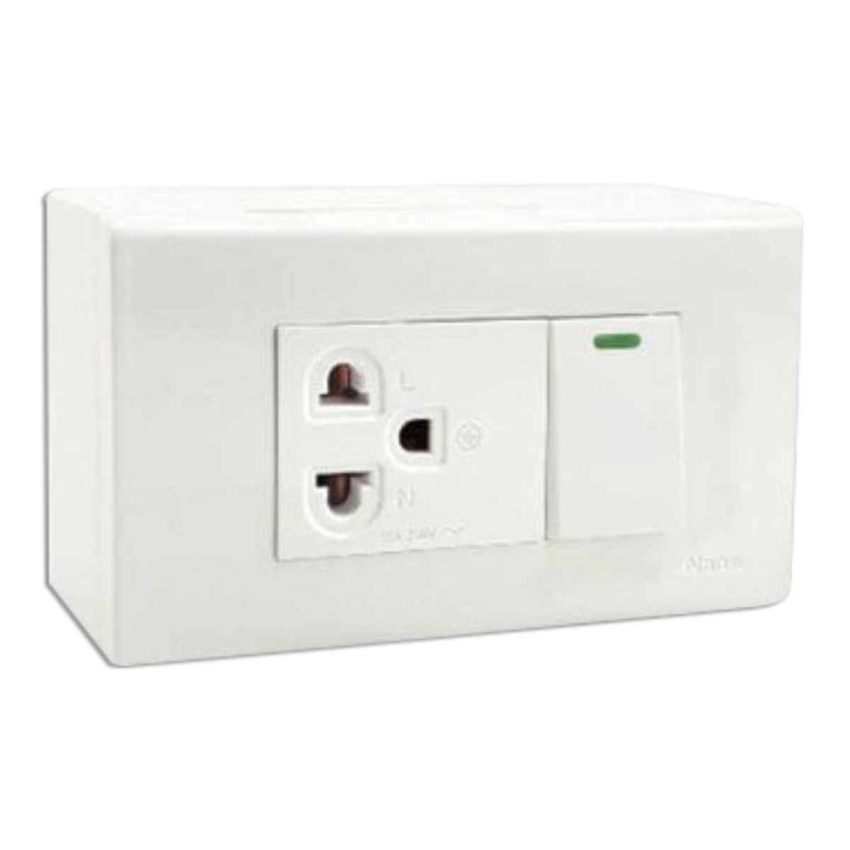 NANO ชุดฝา 3 ช่อง 1 สวิตช์ + ปลั๊กกราวด์เดี่ยว และบล็อกลอยขนาด 2*4 นิ้ว Classic series สีขาว รุ่น CS15-BW (18 ชิ้น/กล่อง)