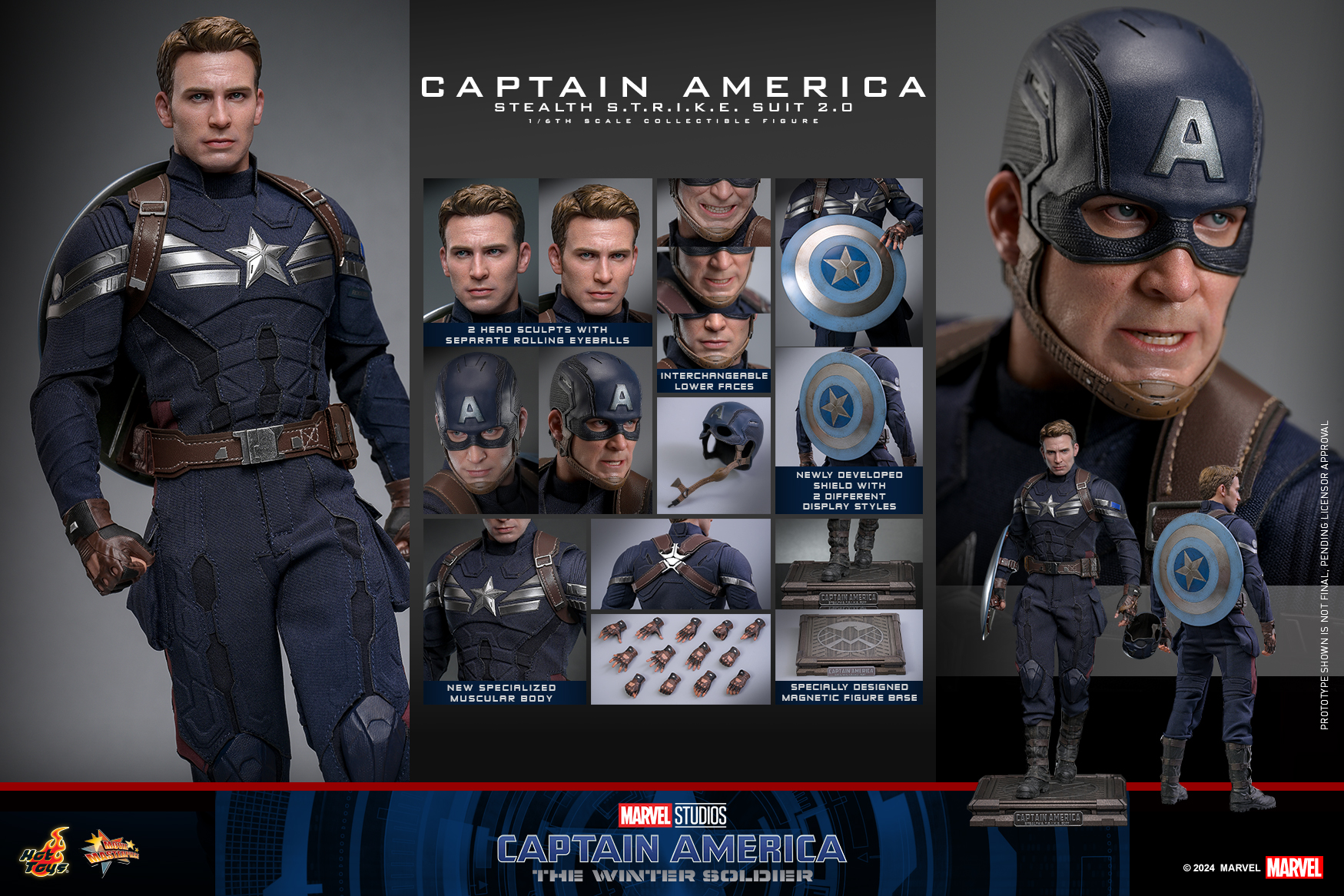 Hot Toys MMS783 Captain America: The Winter Soldier - Captain America (Stealth S.T.R.I.K.E. Suit) 2.0