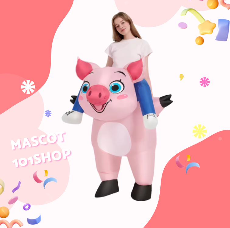 ชุดมาสคอตขี่หมูเป่าลม