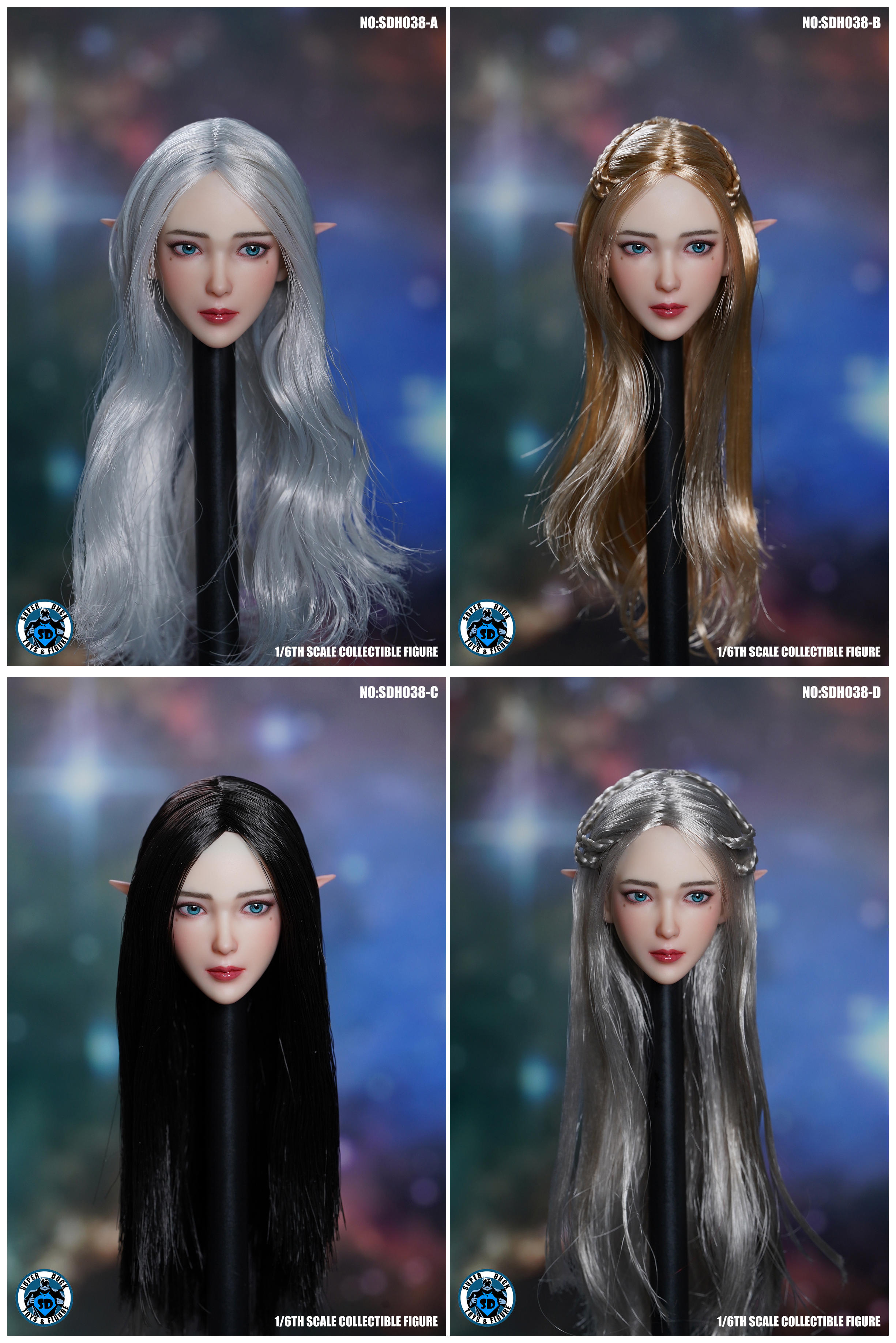 SUPER DUCK SDH038-B,D 1/6 ELF Female Headsculpt