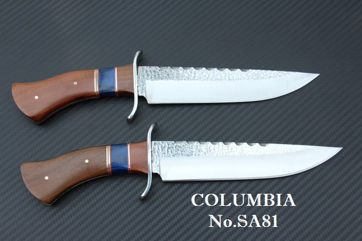 มีด COLUMBIA รุ่น SA81 มีดทรงเปอร์เซียใบตอกลายขรุขระ ด้ามไม้อย่างดี พร้อมซองไนลอน