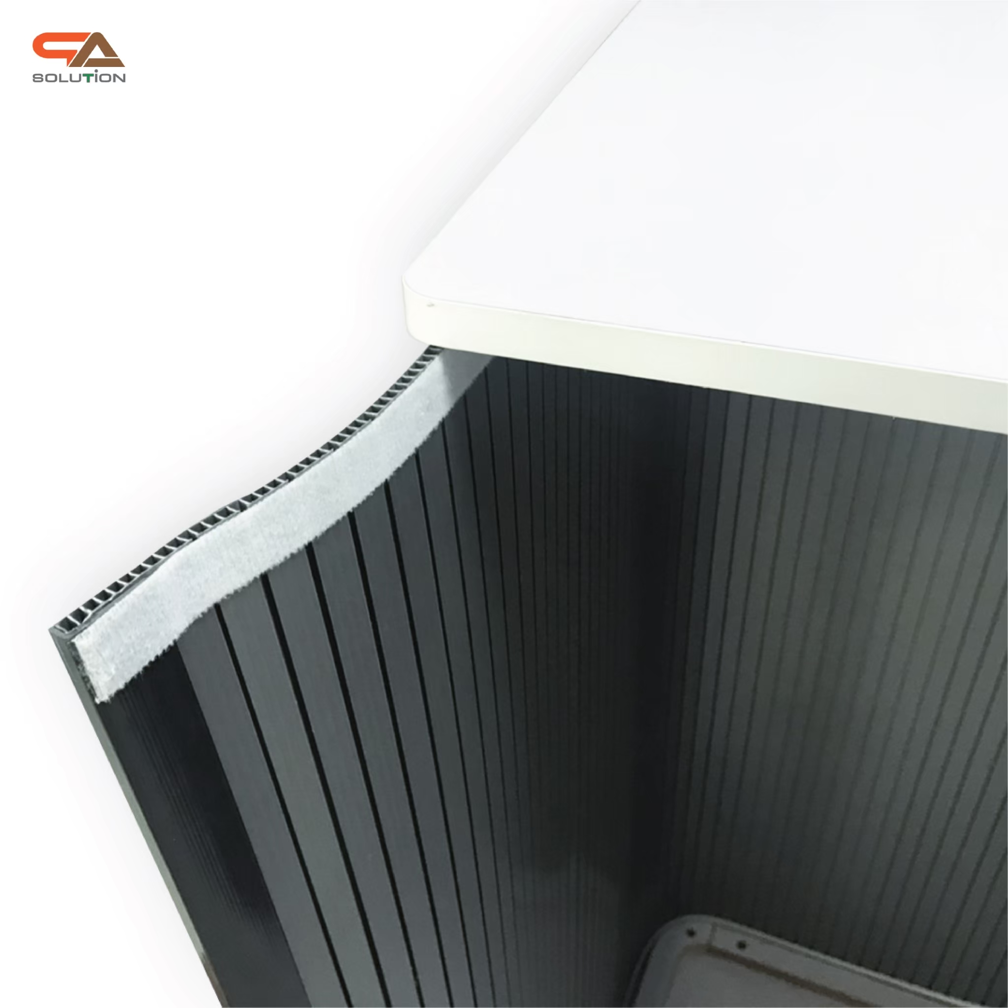 เคาน์เตอร์ออกบูธ ทรงเหลี่ยม ขนาด(W)80 X (D)40X (H)93.7 cm. ถอดประกอบได้ เคลื่อนย้ายสะดวก พร้อมกระเป๋า 1 ใบ