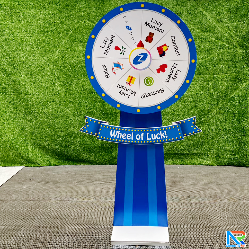 เกมส์วงล้อตั้งพื้น รุ่นเหล็ก ขนาดวงล้อ 60-80 ซม. สูง 155-175 ซม. ถอดประกอบได้