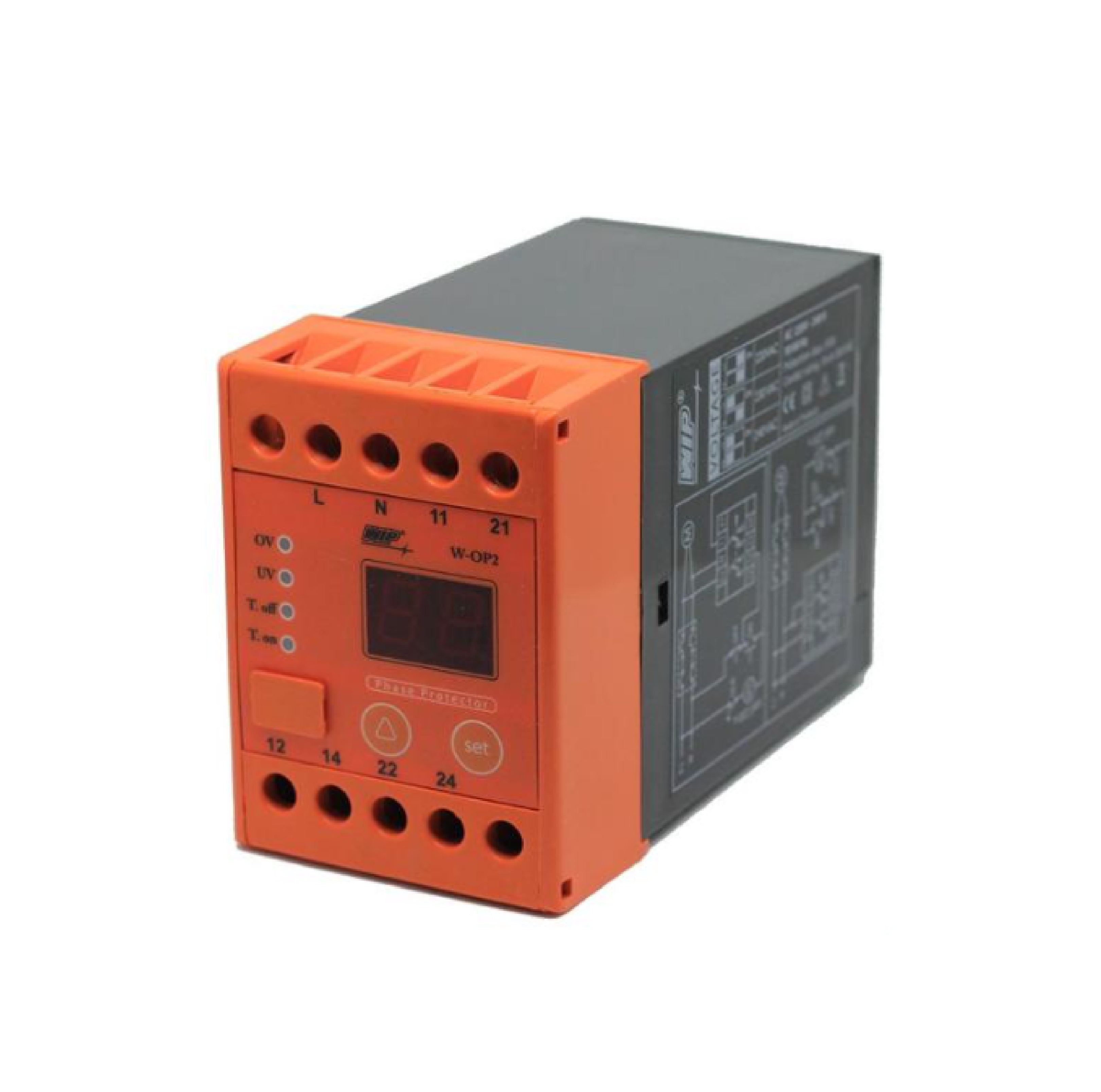 WIP เฟสโปรเทคชั่น รีเลย์ W-OP2 220V อุปกรณ์ป้องกัน ไฟตก ไฟเกิน Phase Proyector Under Over Voltage