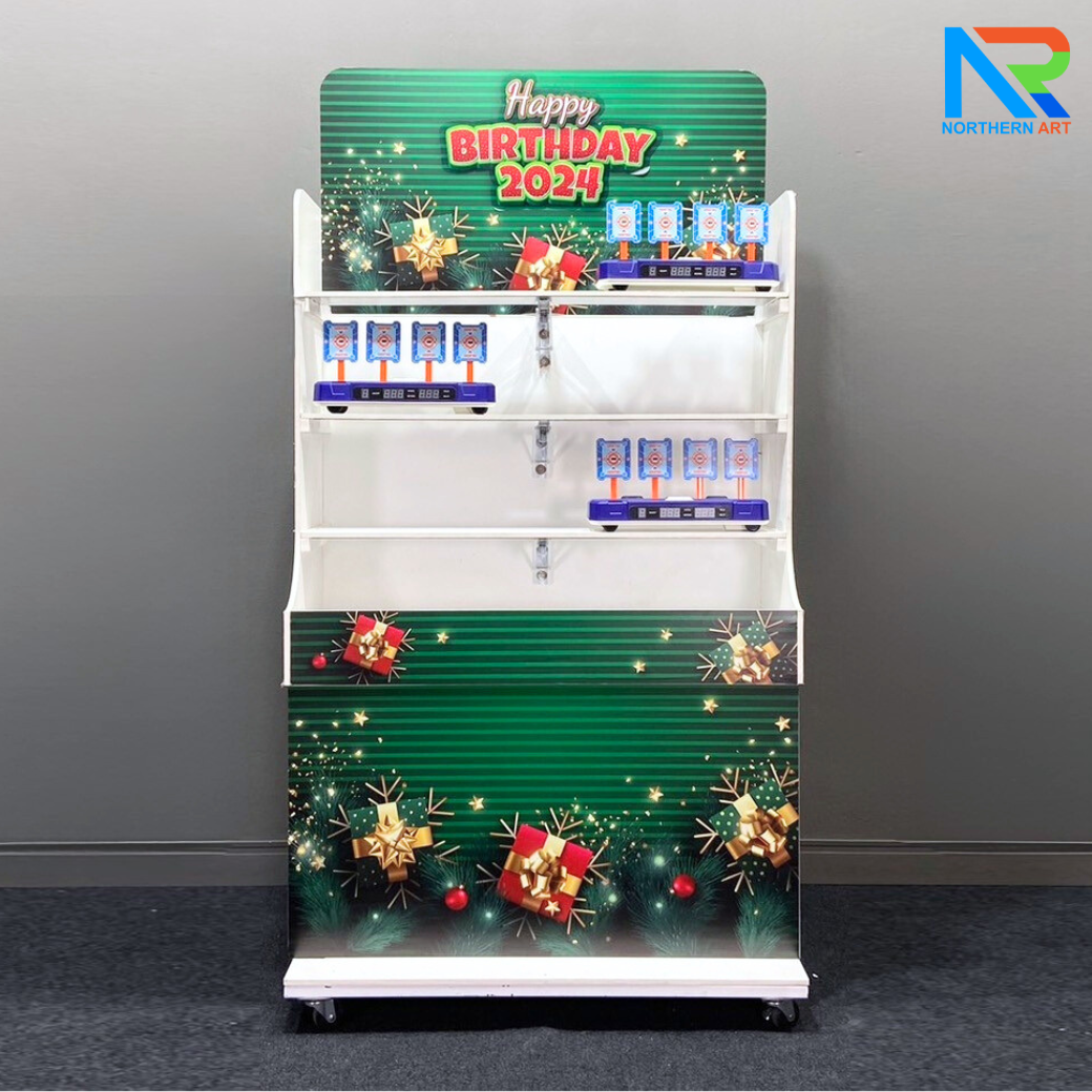 เกมส์ CARNIVAL GAME ยิงเป้าเคลื่อนที่ ขนาด (W) 90 x (L)50 x (H)176 cm. พร้อมเป้าเคลื่อนที่ 4 เป้า 3 ชุด ปืนกระสุนโฟม 2 ชุด