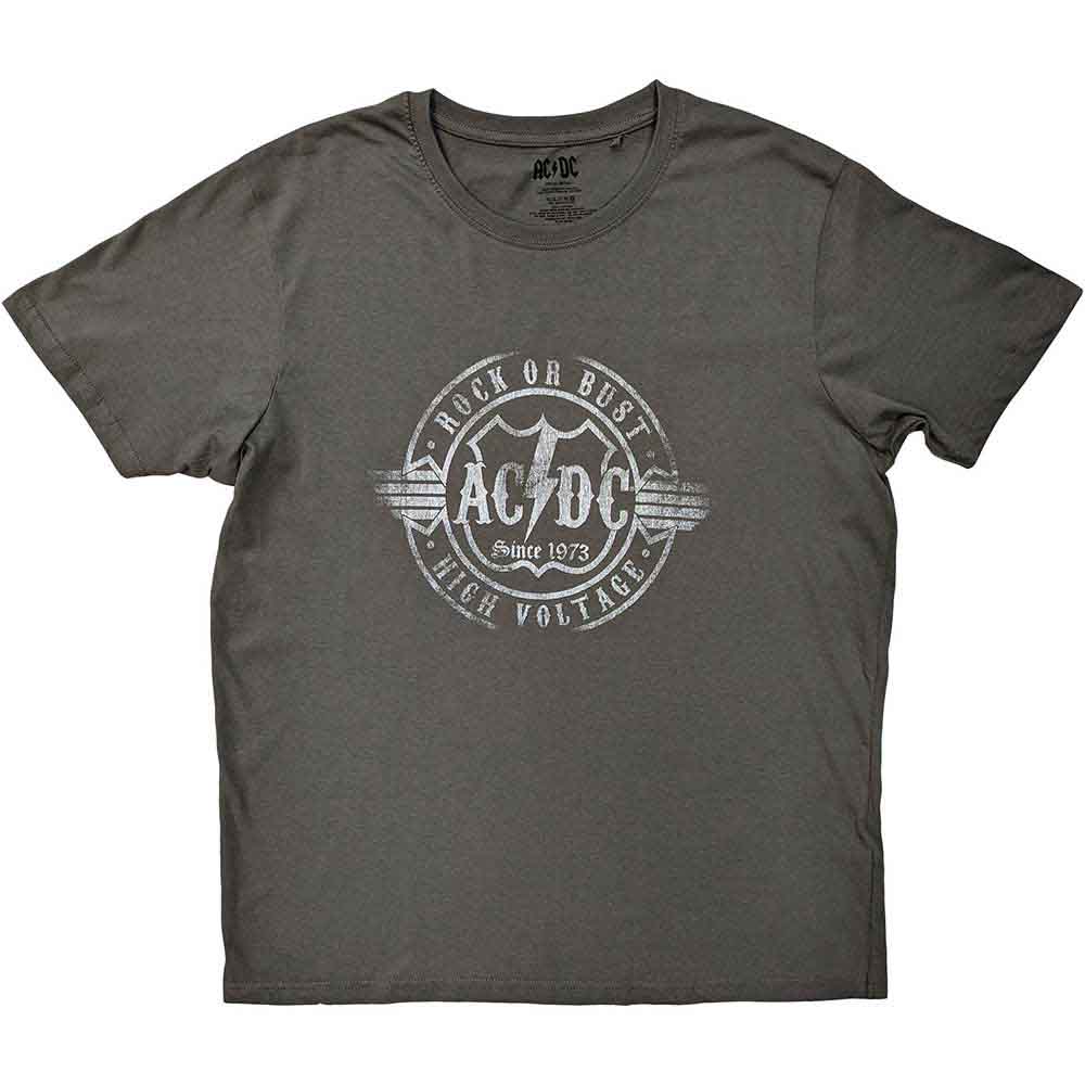 AC/DC Unisex T-Shirt: Rock or Bust CHARCOAL GREY