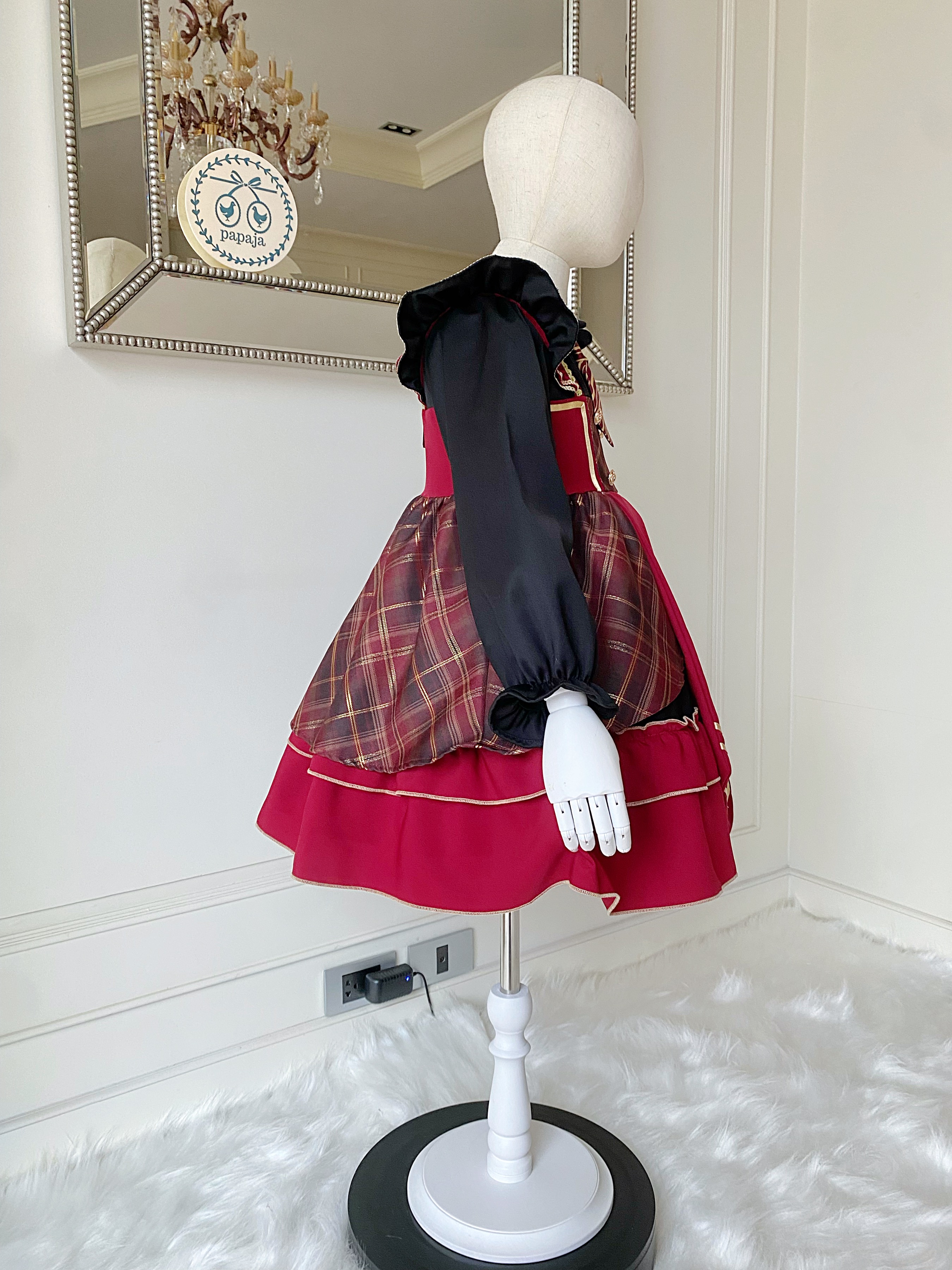 (HW) (เซต 3 ชิ้น) ชุดคอสเพลย์งานไฮพรีเมี่ยม แฮรี่พอตเตอร์ Harry Potter ครบเซต (ชุดเดรส+เสื้อคลุม+เครื่องประดับสีทอง)