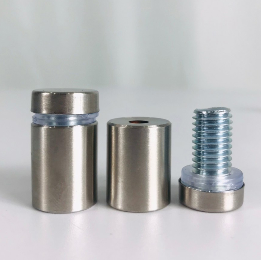 หมุดลอยสแตนเลส สีเงิน ขนาด 16x25 มม.ยึดกรอบภาพอะคริลิค หรือหมุดยึดกระจก *** ราคาต่อชื้น *** (สั่งขั้นต่ำ 12 ตัว)