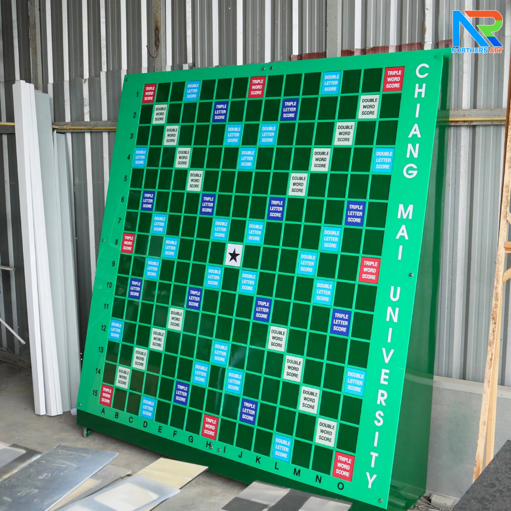 เกมส์ครอสเวิร์ด Crossword Game ขนาด (W)200 x (H)207 cm. พร้อมแผ่นตัวอักษร ช่องเก็บตัวอักษร และ แท่นวางตัวอักษร