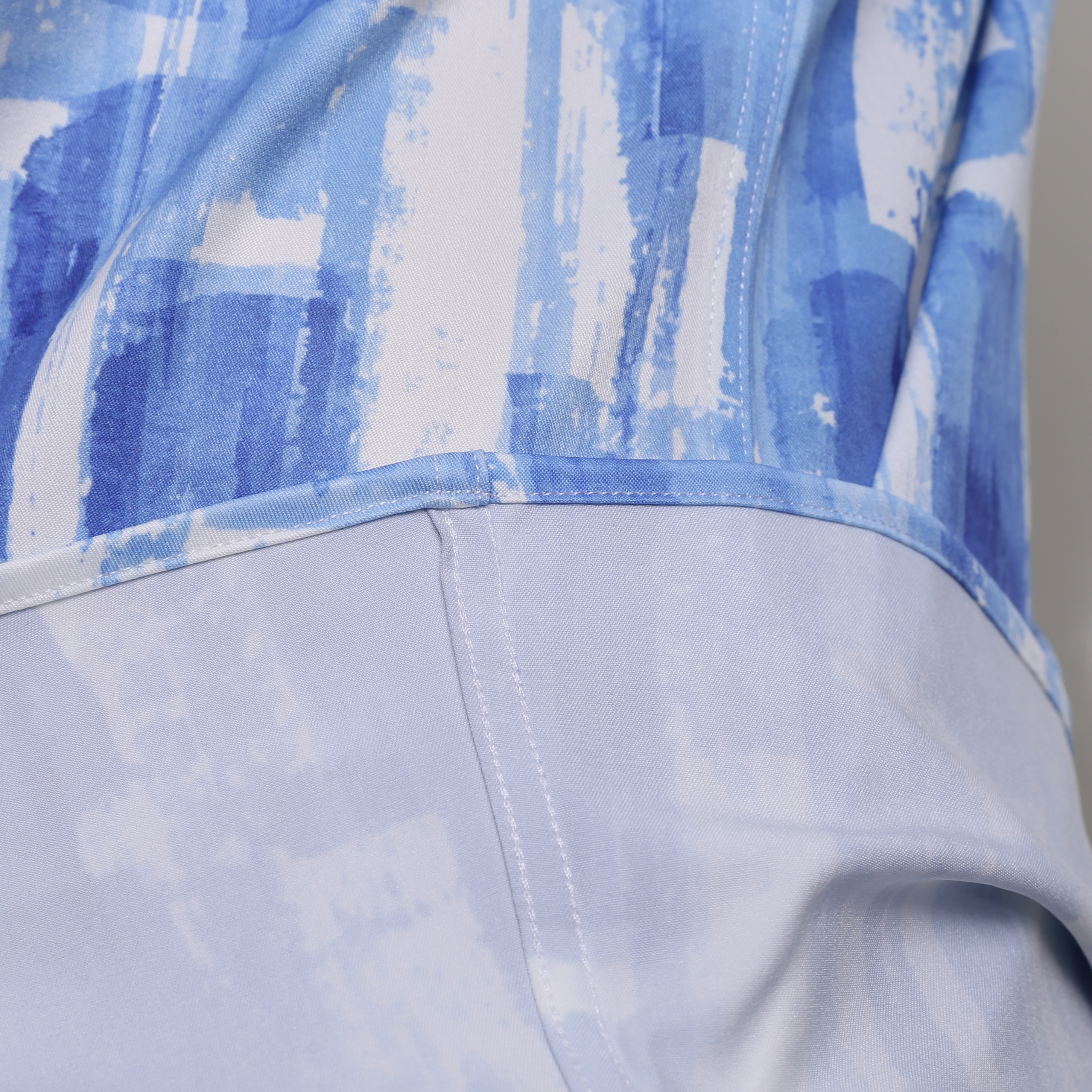 Blue White Painting Patterned Shirt