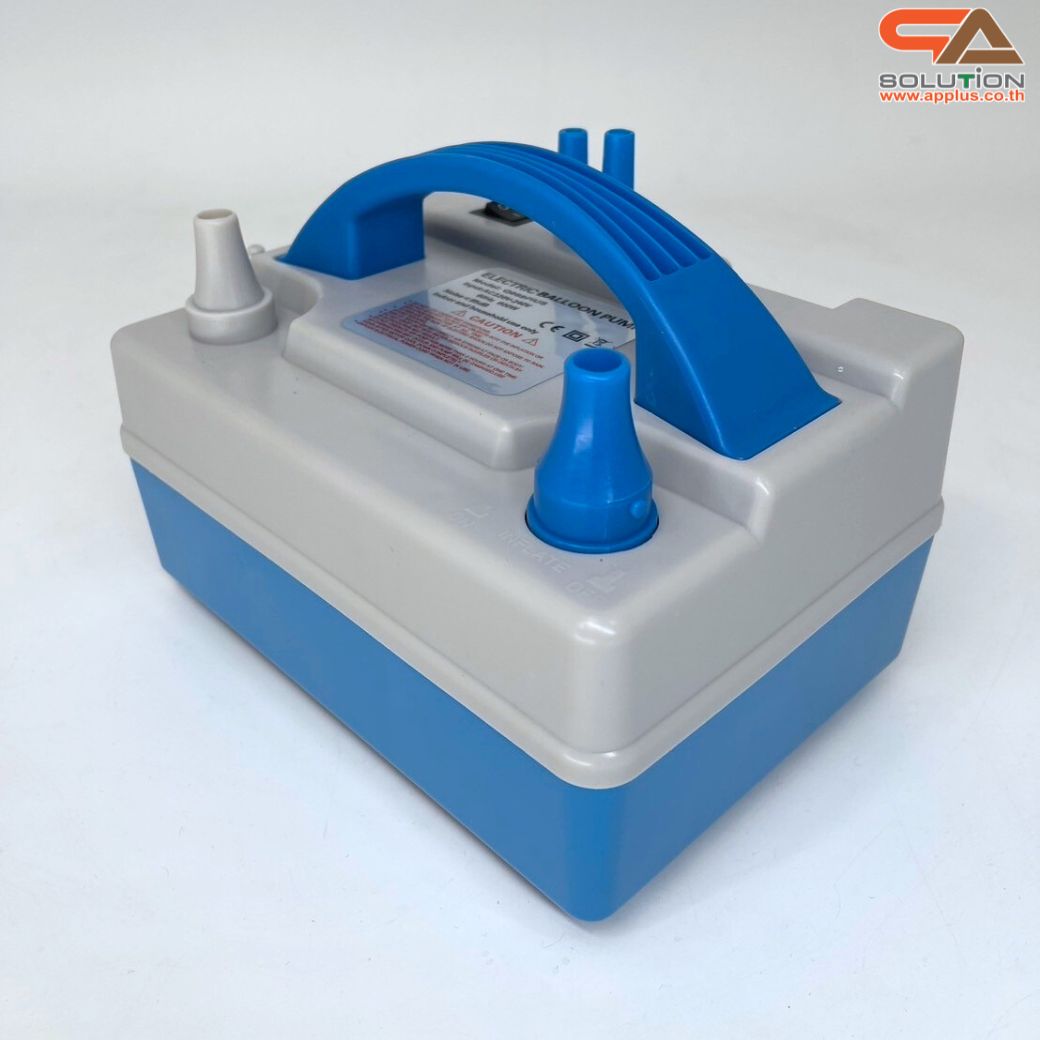 ปั๊มลมไฟฟ้า ปั๊มลมลูกโป่ง รุ่น Q-668 PLUS ขนาด (W)19 x (D)13 x (H)10 cm. พร้อมหัวฉีดหลายขนาด 1 ชุด