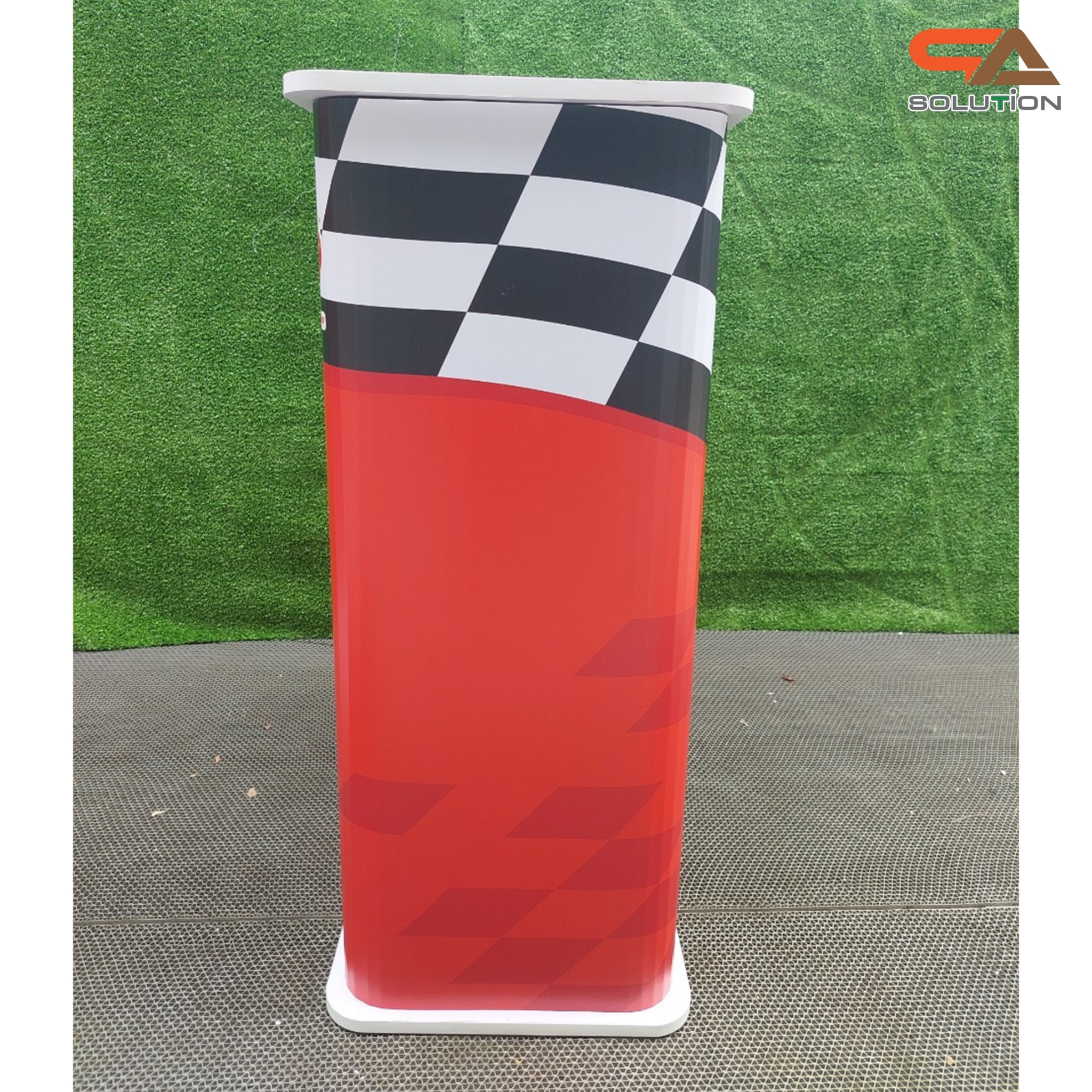 เคาน์เตอร์ออกบูธ ทรงเหลี่ยม ขนาด(W)80 X (D)40X (H)93.7 cm. ถอดประกอบได้ เคลื่อนย้ายสะดวก พร้อมกระเป๋า 1 ใบ