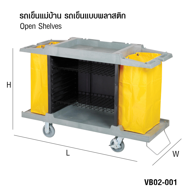 รถเข็นแม่บ้าน แบบพลาสติก