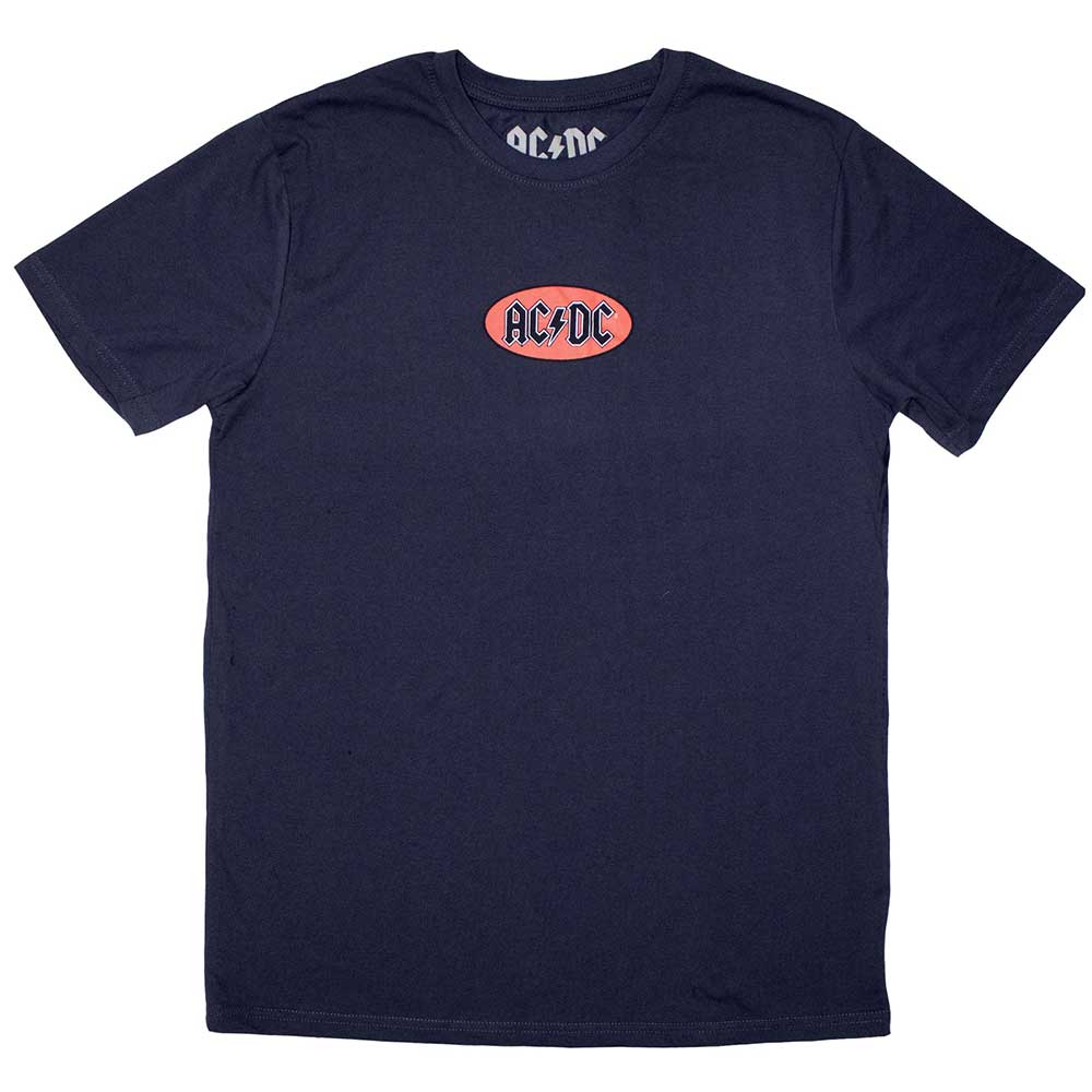 AC/DC Unisex T-Shirt: Mini Oval Logo NAVY BLUE