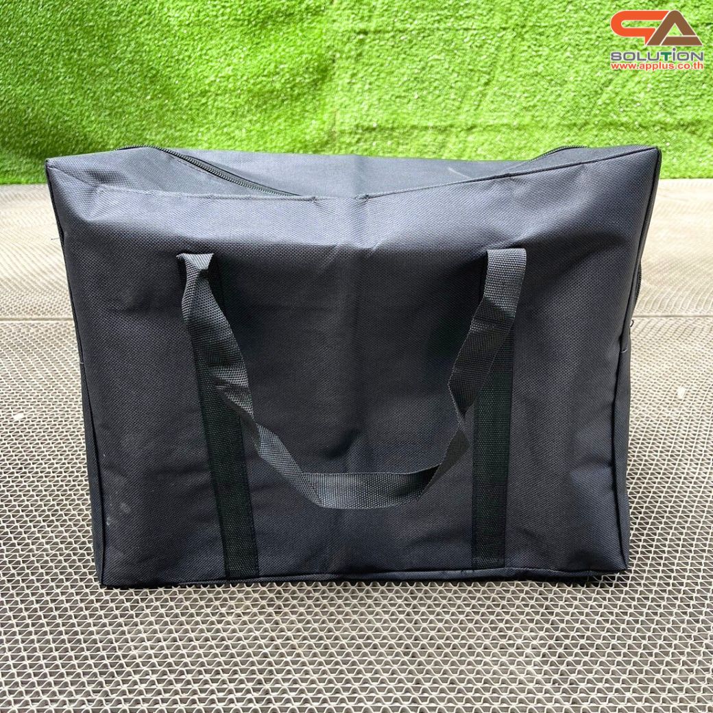 ชั้นวางโบรชัวร์เหล็ก สีดำ รุ่นพับได้ 2 ด้าน ขนาด A4 พับเก็บได้ เคลื่อนย้ายสะดวก พร้อมกระเป๋า 1 ใบ