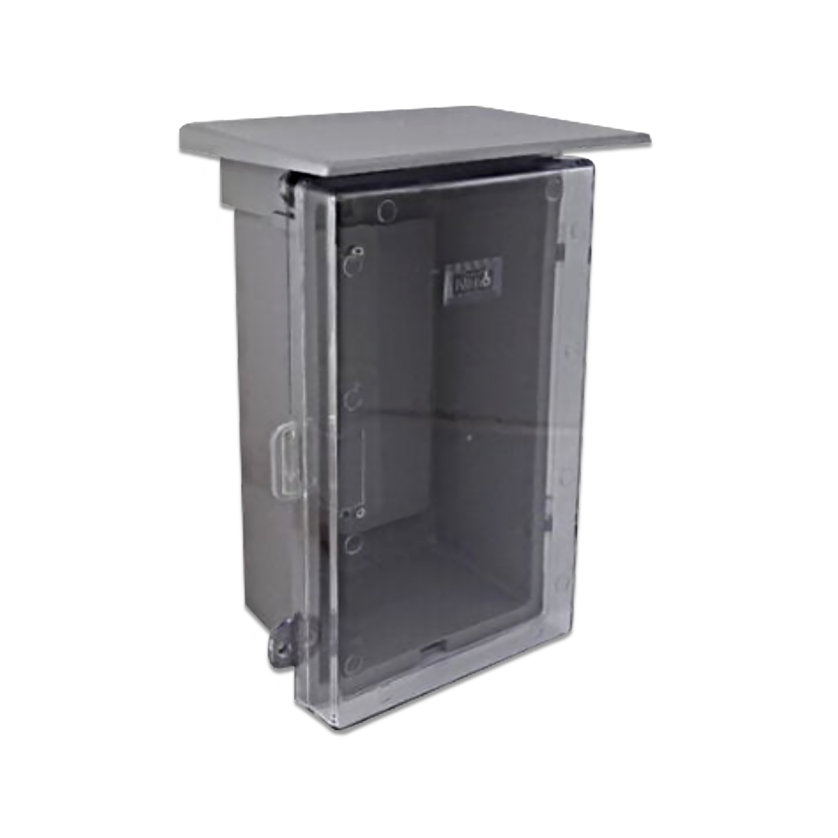 NANO ตู้กันฝน ขนาด 8x12.5x6" สีเทา(ฝาใส) รุ่น NANO-101CG (1 ชิ้น/กล่อง)