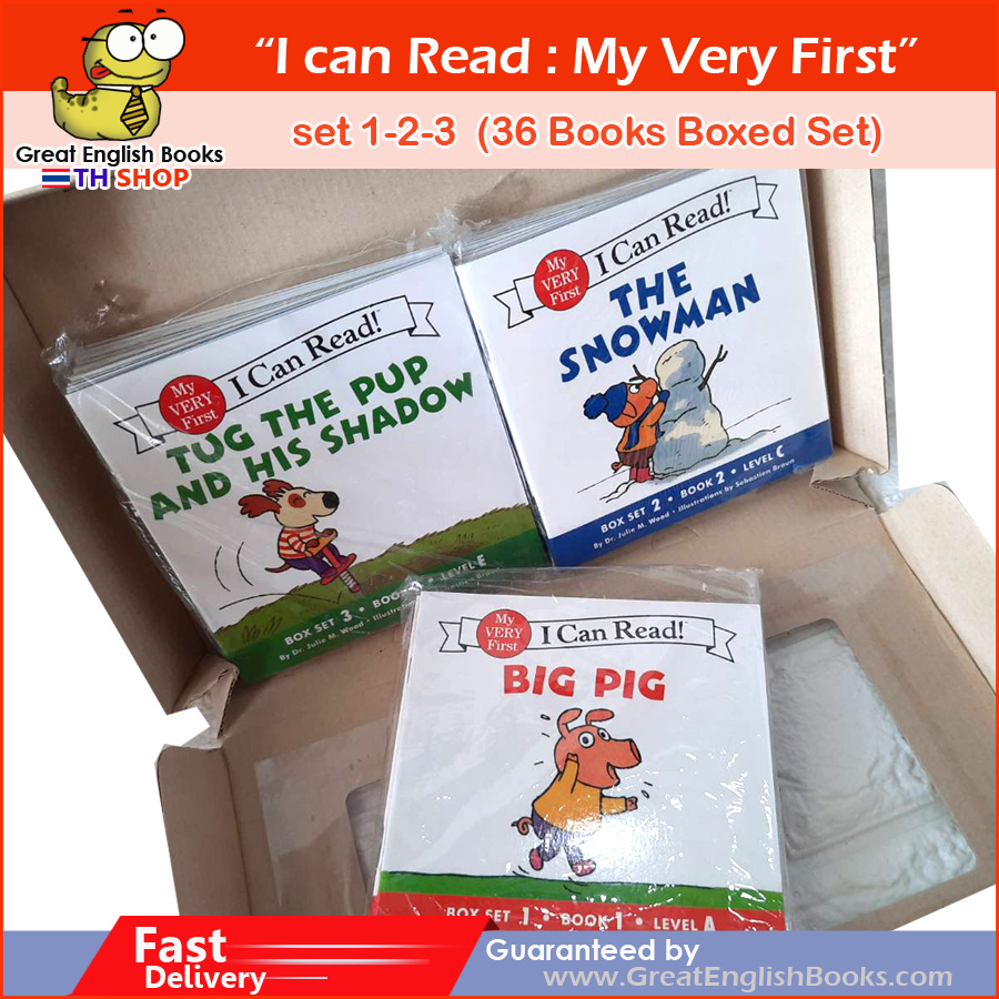 (In stock) พร้อมส่ง I can Read My VERY First set 1-2-3 (36 เล่มเล็ก) หนังสือภาษาอังกฤษหัดอ่าน มาในกล่องสวยงามจัดเก็บง่าย