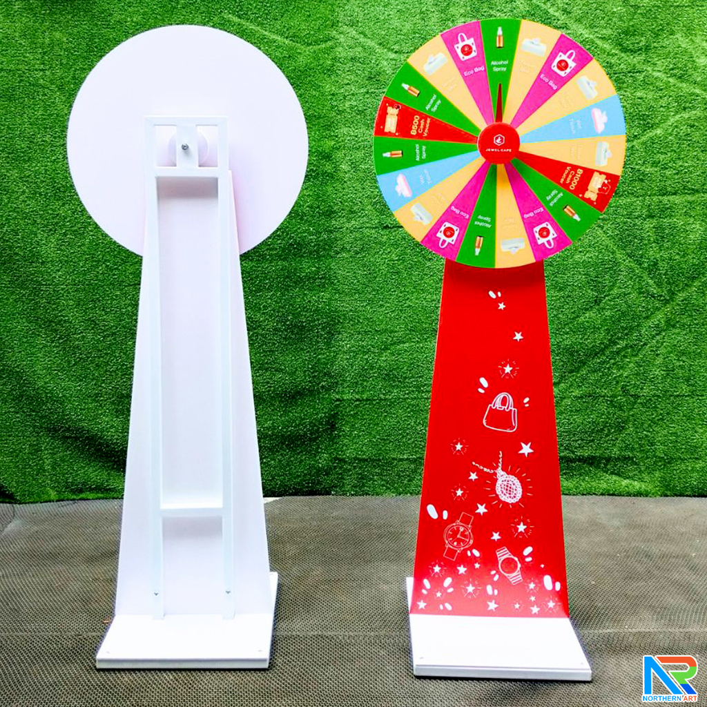 เกมส์วงล้อตั้งพื้น รุ่นเหล็ก ขนาดวงล้อ 60-80 ซม. สูง 155-175 ซม. ถอดประกอบได้