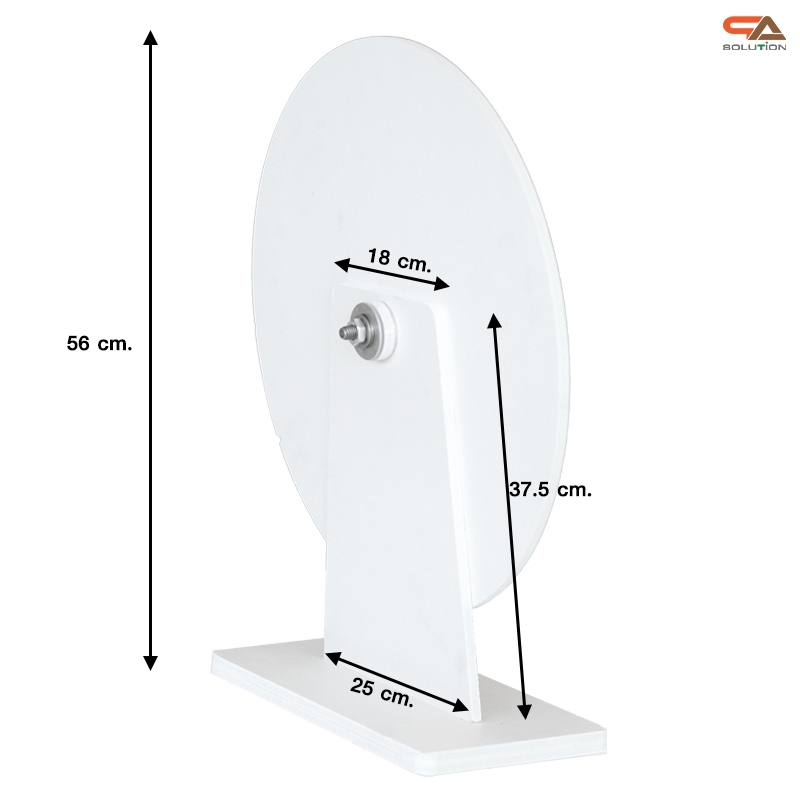 เกมส์วงล้อตั้งโต๊ะ ขนาดวงล้อ 40 ซม. สูง 56 ซม. วัสดุพลาสวูดสีขาว หนา 8-15 มม. ถอดประกอบได้