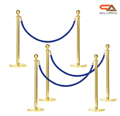 เช่าเสากั้นบริเขต สแตนเลสหัวกลมสีทอง พร้อมสายผ้าคล้อง สีแดง ดำ เทา เหลือง เขียว น้ำเงิน ม่วง ชมพู ขาว ส้ม ( ราคาต่อเสา )