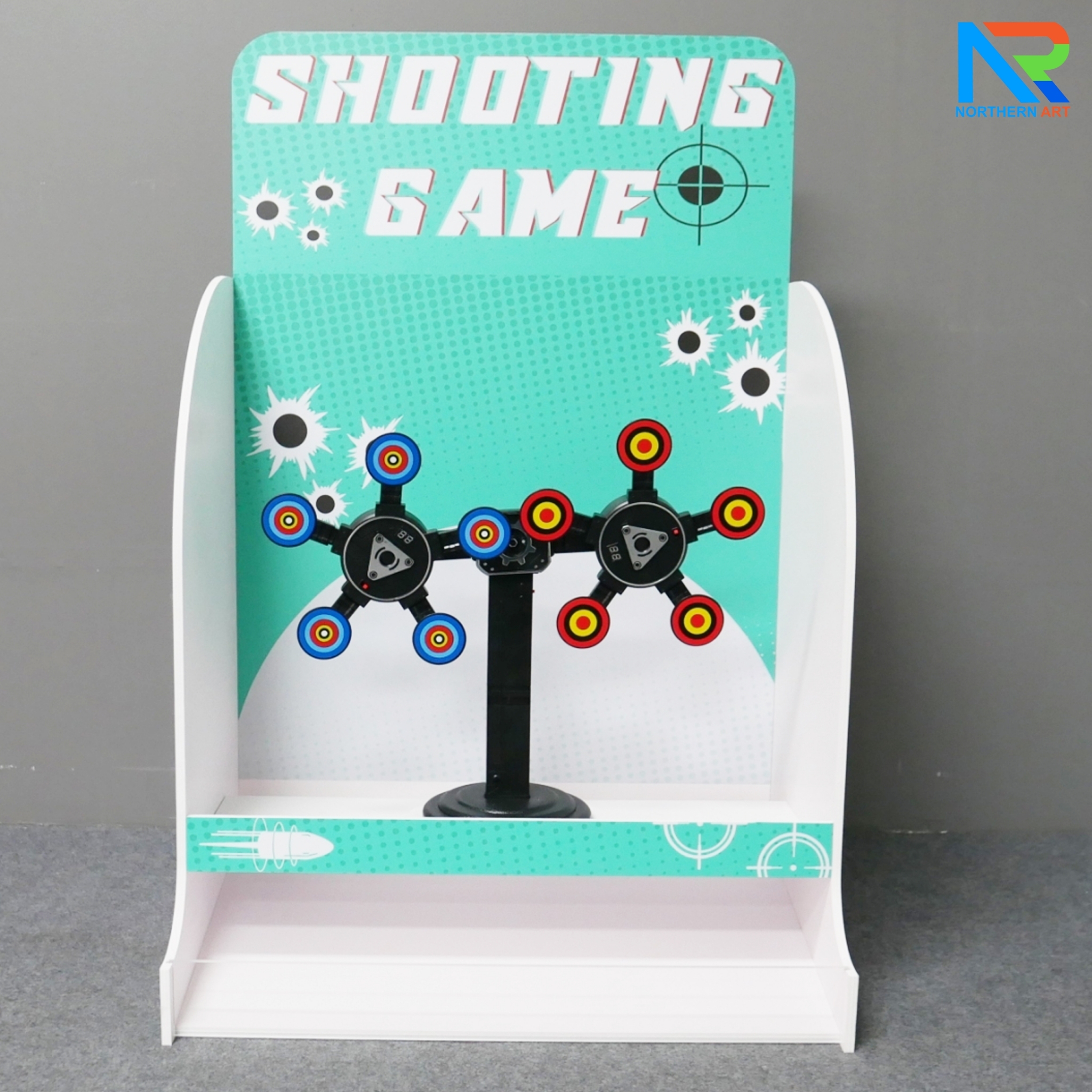 เกมส์ยิงเป้าหมุน เป้าหมุน 360 องศา จำนวน 10 เป้า จอ LED นับคะแนน พร้อมปืนกระสุนโฟม 1 ชุด