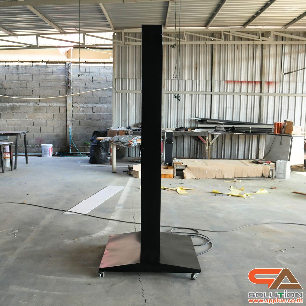 ตู้ไฟ LED ตั้งพื้น ฐาน SLOPE พร้อมล้อเลื่อน ขนาด 80x180 cm.พร้อมแผ่นอะคริลิค 2 แผ่น โชว์งานพิมพ์ 2 ด้าน เหมาะกับภายนอกอาคาร