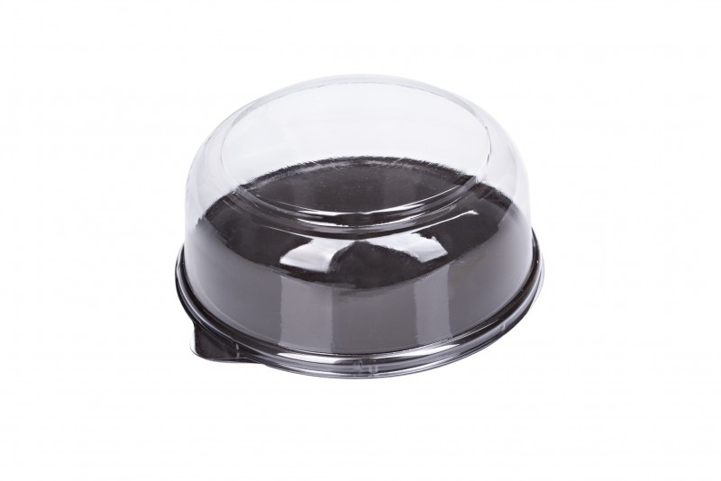 กล่องพลาสติก กล่องใส่ขนม ฐานสีน้ำตาล + ฝาสีใส รหัส E-114 จำนวน 50ใบ