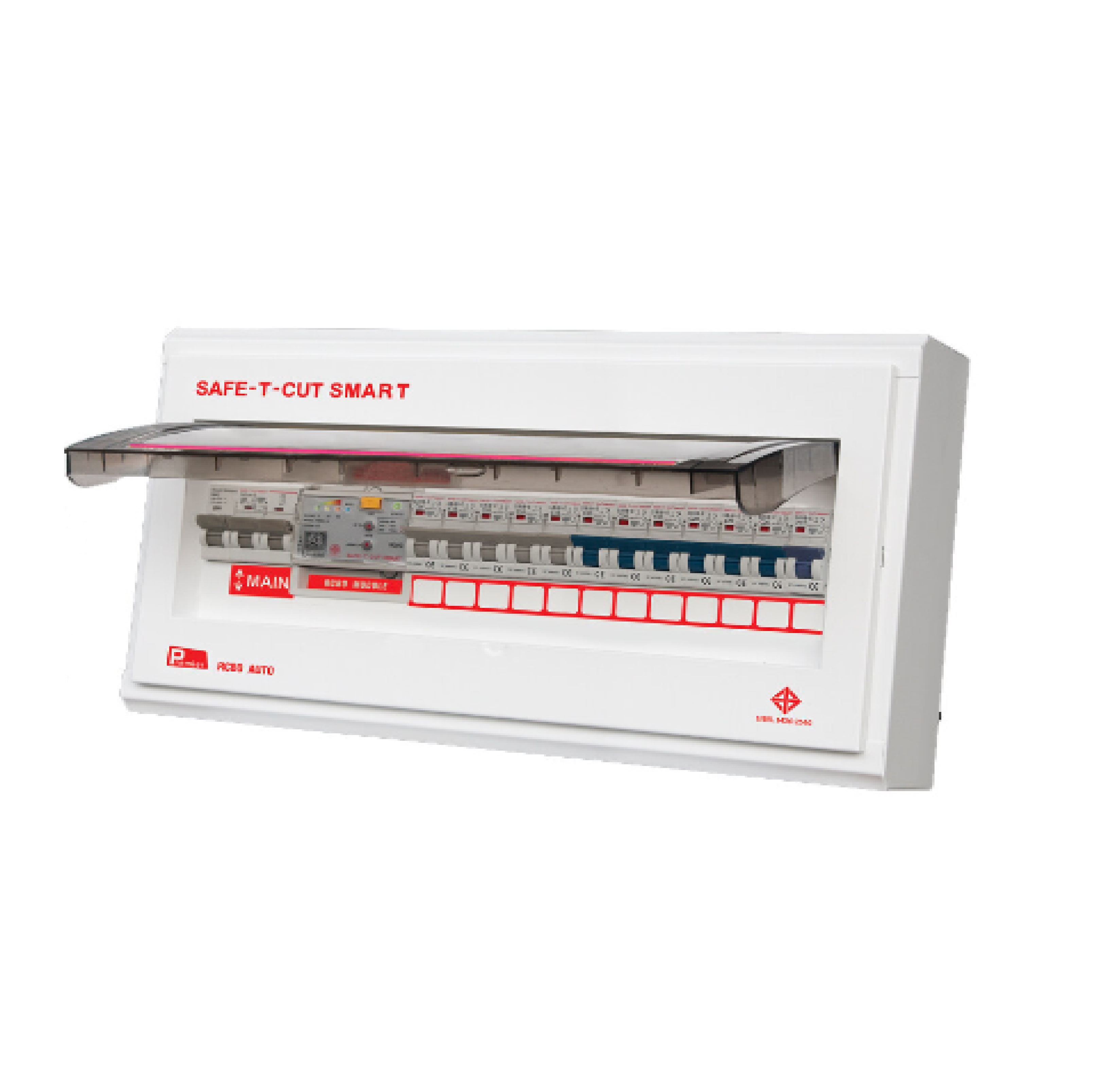 Safe T Cut เซฟทีคัท ตู้คอนซูมเมอร์ ตู้กันดูด RCBO 12 ช่อง + เมน 2P 50A CO12E50A Safe-T-Cut Consumer Unit & RCBO