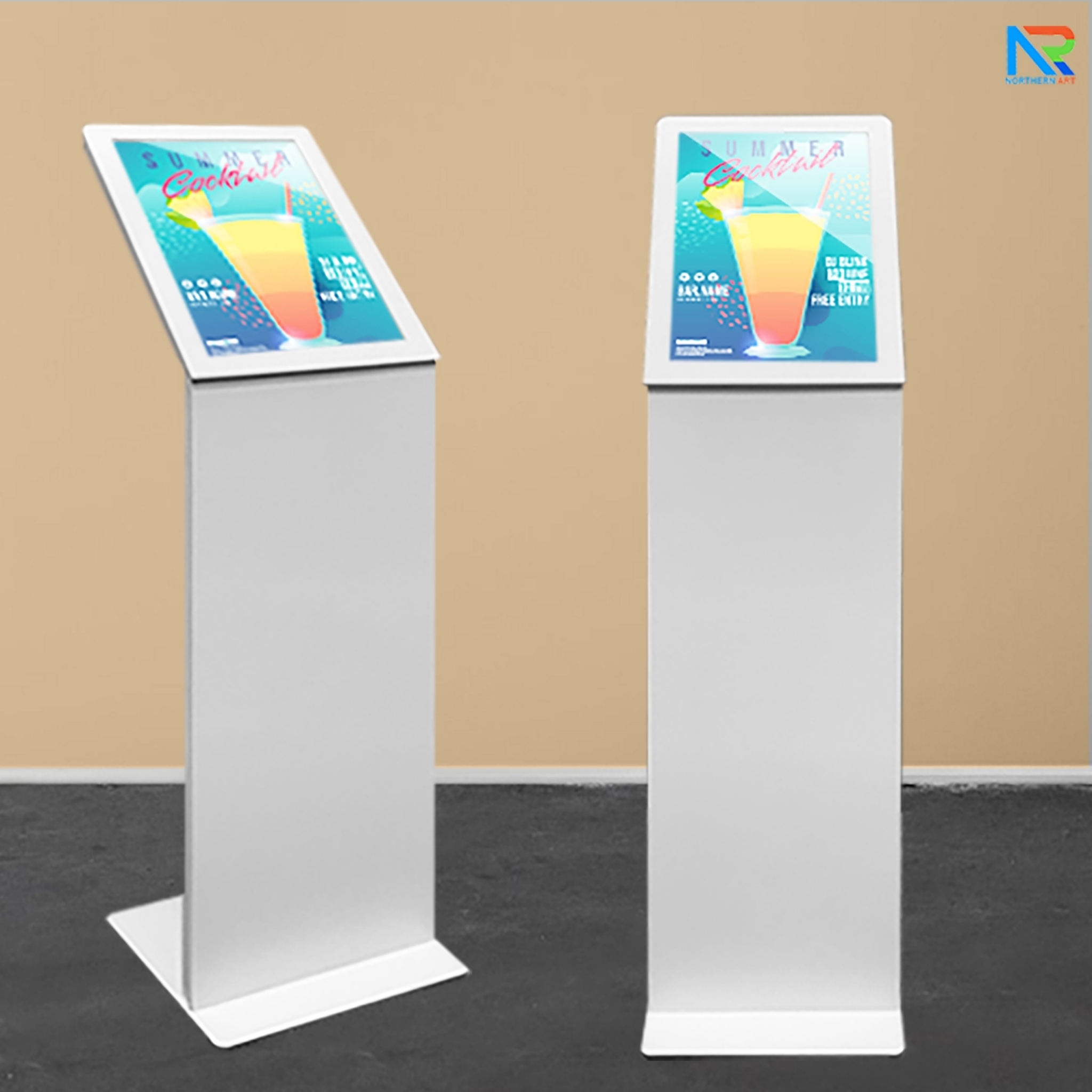 โปสเตอร์สแตนด์ ตั้งพื้น A3 สีขาว รุ่นโชว์รูมรถยนต์ สอดงานพิมพ์ด้านบน เปลี่ยนงานพิมพ์ง่าย ฐานมั่นคงแข็งแรง