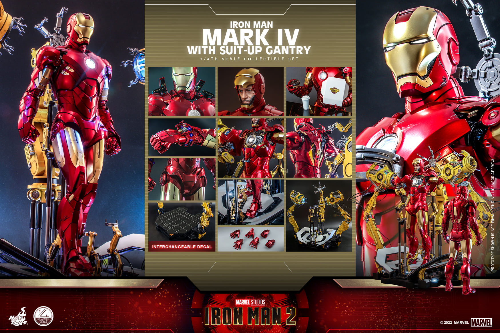 Hot Toys QS021 1/4 Iron Man 2 - Iron Man Mark IV with Suit-Up Gantry