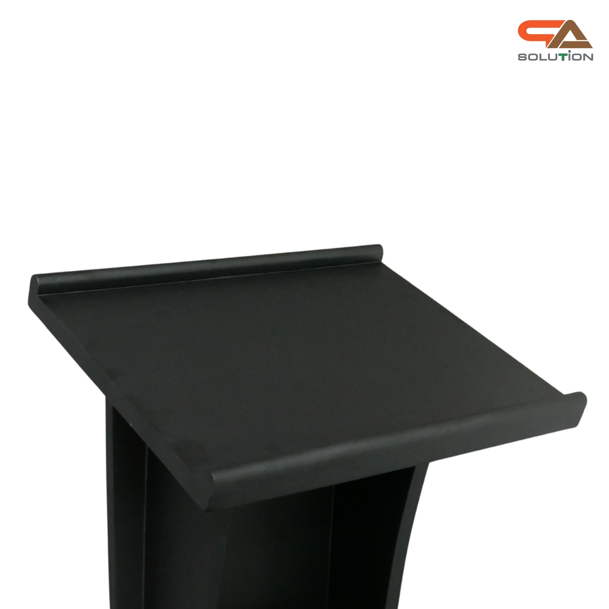 โพเดียมไม้ สีดำ ขนาด (W) 50 x (L) 40 x (H) 120ซม.TOP เอียง พร้อมชั้นวางของ