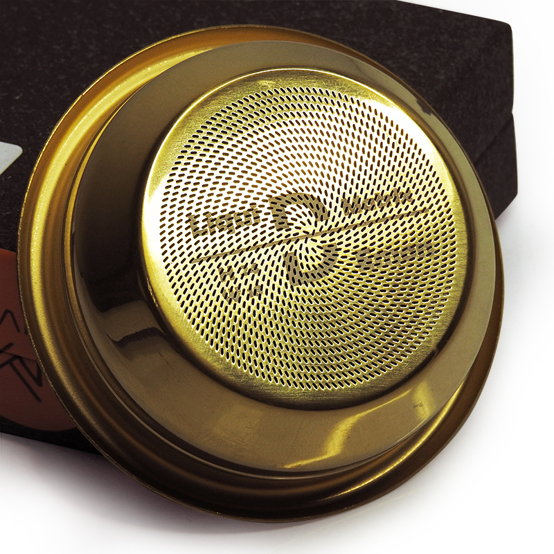 MUVNA Coffee portafilter basket Liquid Matrix 18g gold titanium