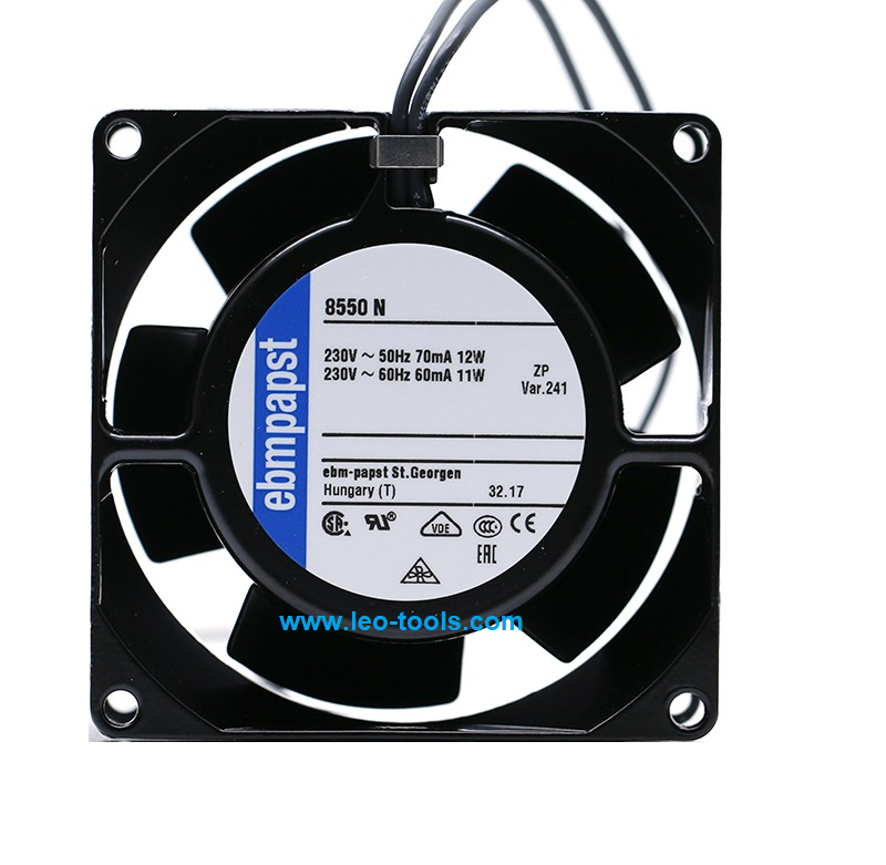 EBM-Papst FAN Model: 8550N 230V 12W 70mA SIZE 80 x 80 x 38mm
