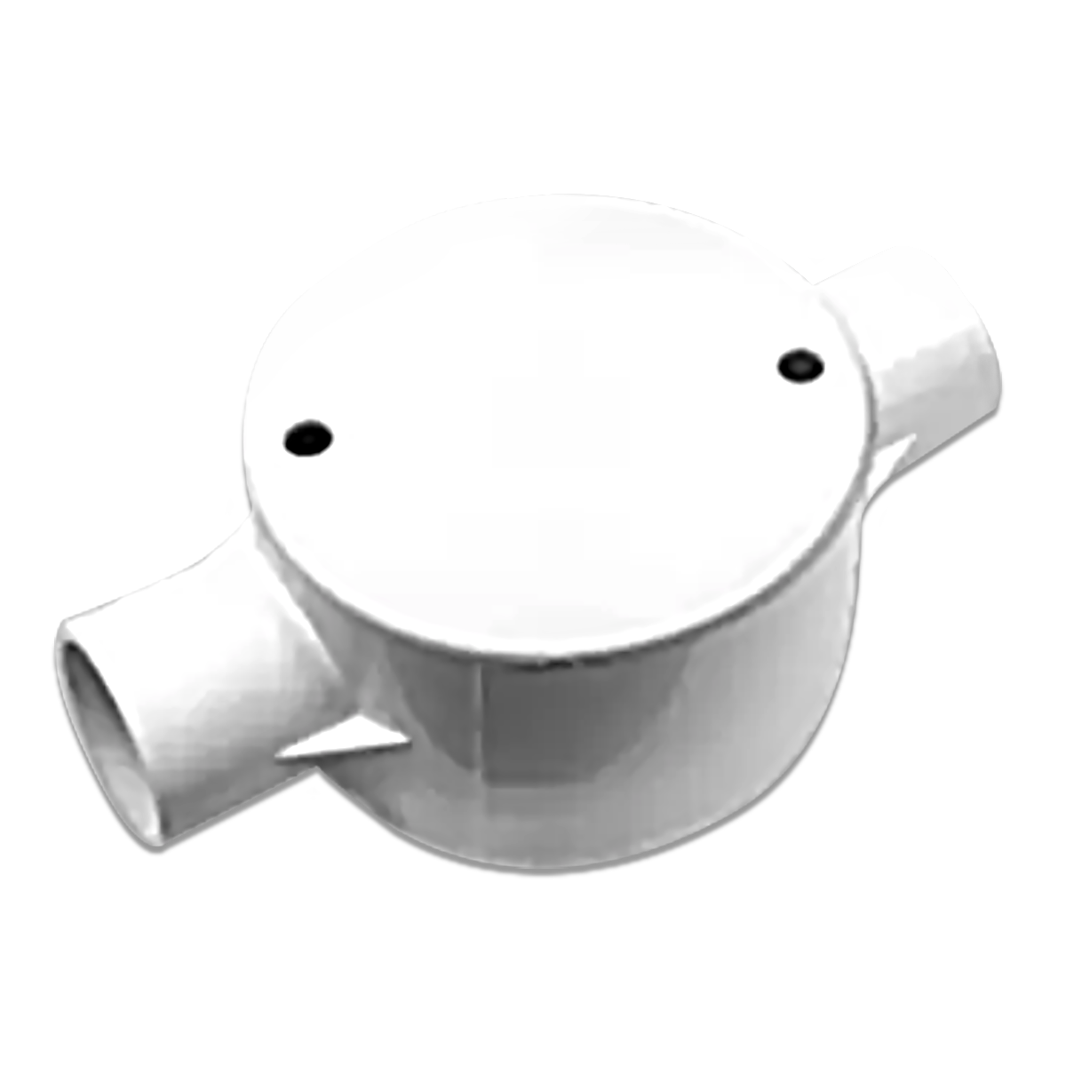 NNJB-2/20 กล่องพักสาย2ทาง NANO สีขาวสำหรับท่อตรง20มม.(พร้อมแผ่นปิด+สกรู) (20 ชิ้น/กล่อง)