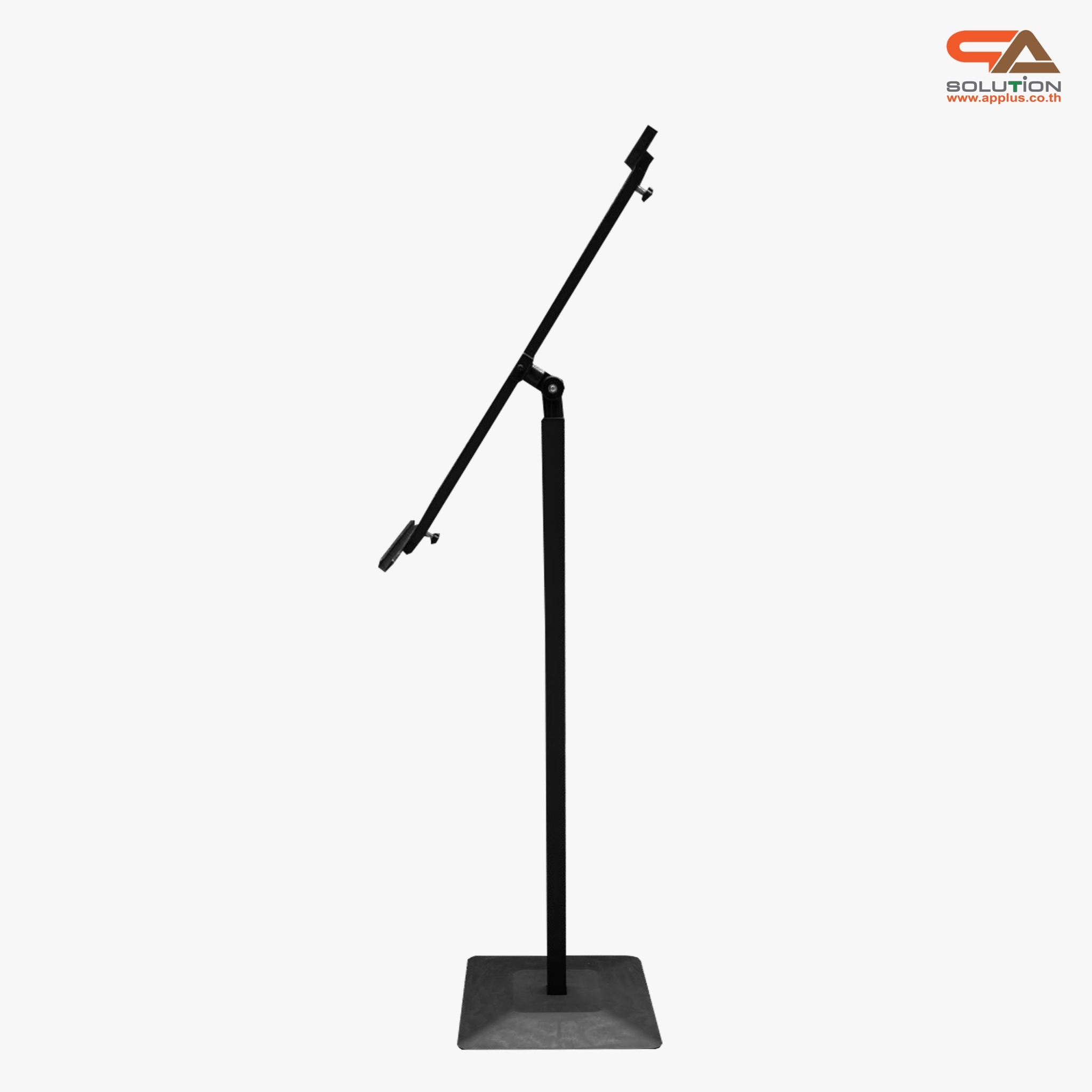ขาตั้งโปสเตอร์เหล็ก แบบเอียง ฐานพลาสติก-ขึ้นรูป เสริมแผ่นยางถ่วงน้ำหนัก โชว์งานพิมพ์ 1 ด้าน ปรับระดับ-ปรับเอนได้ ถอดประกอบเคลื่อนย้ายสะดวก