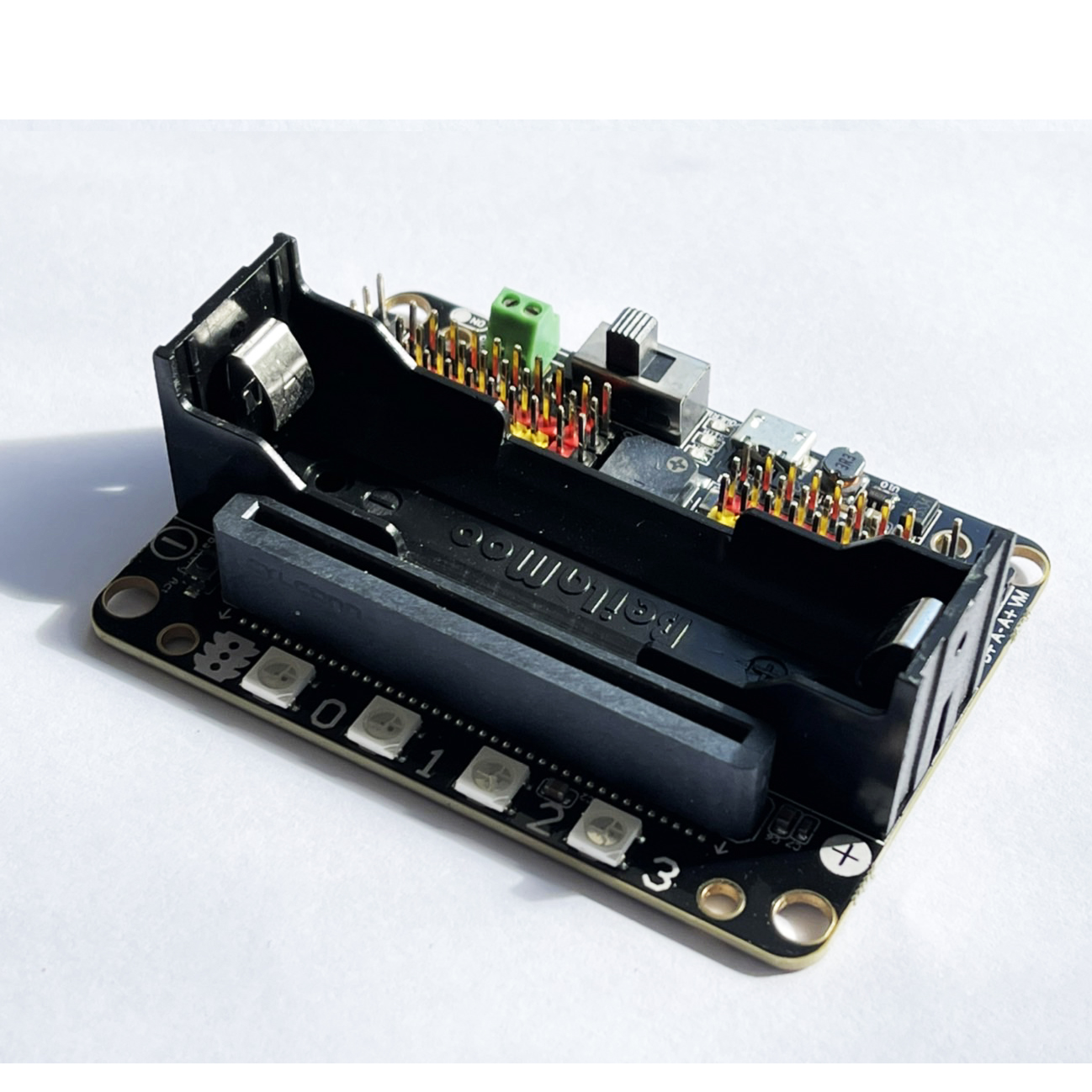 บอร์ดขยายและ Micro Bit (บอร์ดไมโครบิท) ครบชุด พร้อมสายMICRO USB และแบต18650-2000 mAh.