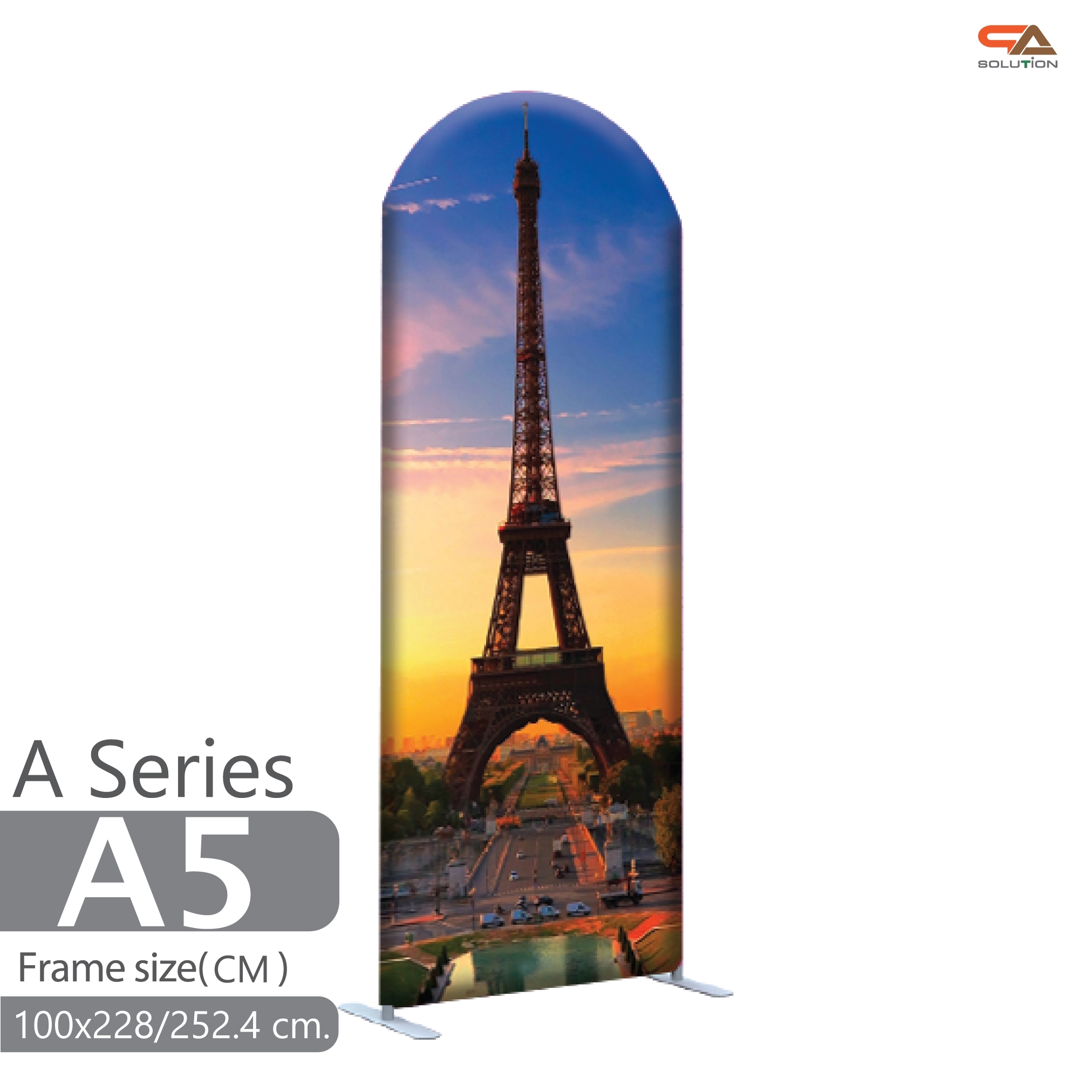 แบคดรอปผ้า A series โครงอะลูมิเนียม ถอดประกอบได้ ขนาด (W)100 cm. x (H)228–324.6 cm. พร้อมกระเป๋าใส่อุปกรณ์