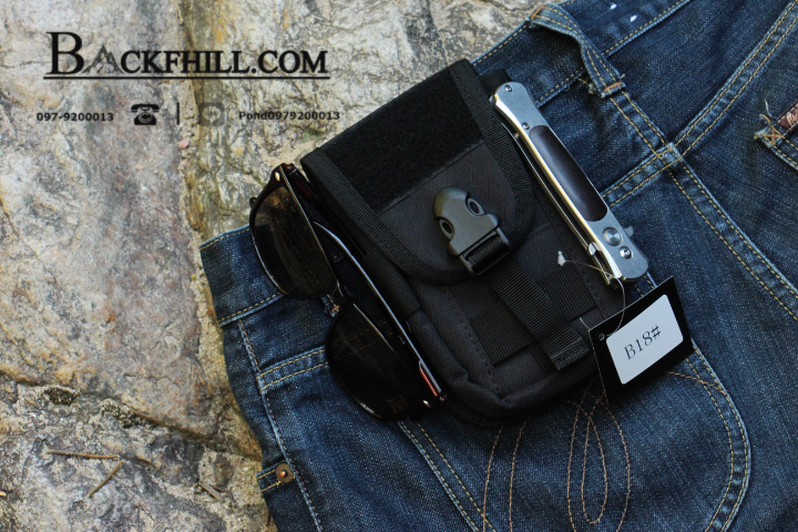 กระเป๋าติดเอวขนาดกลางสีดำ กระเป๋าคาดเอว กระเป๋าคาดเอวทหาร กระเป๋าคาดเอวช่างกล้อง กระเป๋าทหาร กระเป๋าbiker