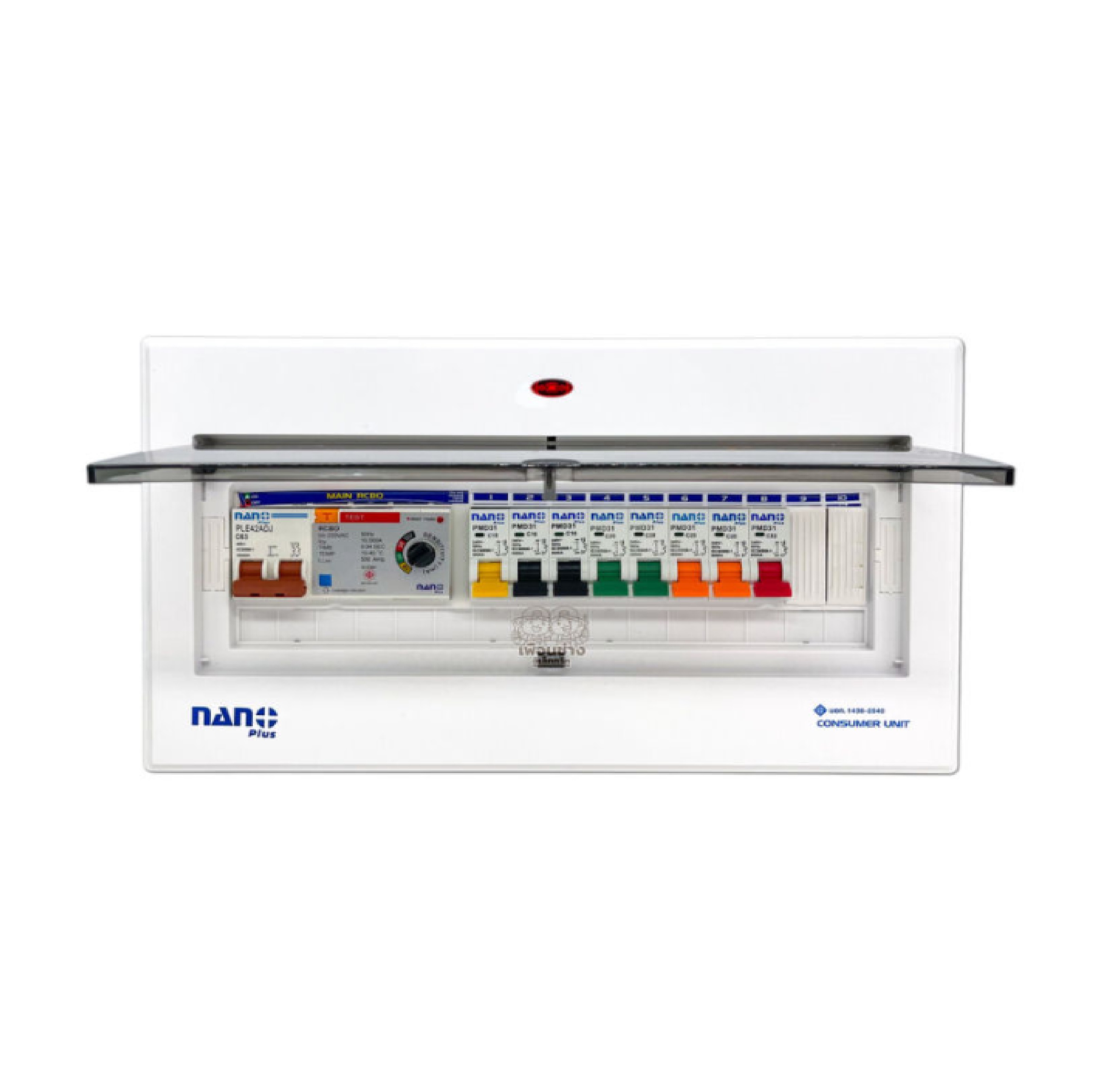Nano ตู้คอนซูมเมอร์ NANO NNP-CM NNP-CR Plus 8 ช่อง เมนธรรมดา MCB/กันดูด RCBO ตู้ควบคุมไฟ ตู้โหลดกันดูด NNPT ตู้ชุด 8-10
