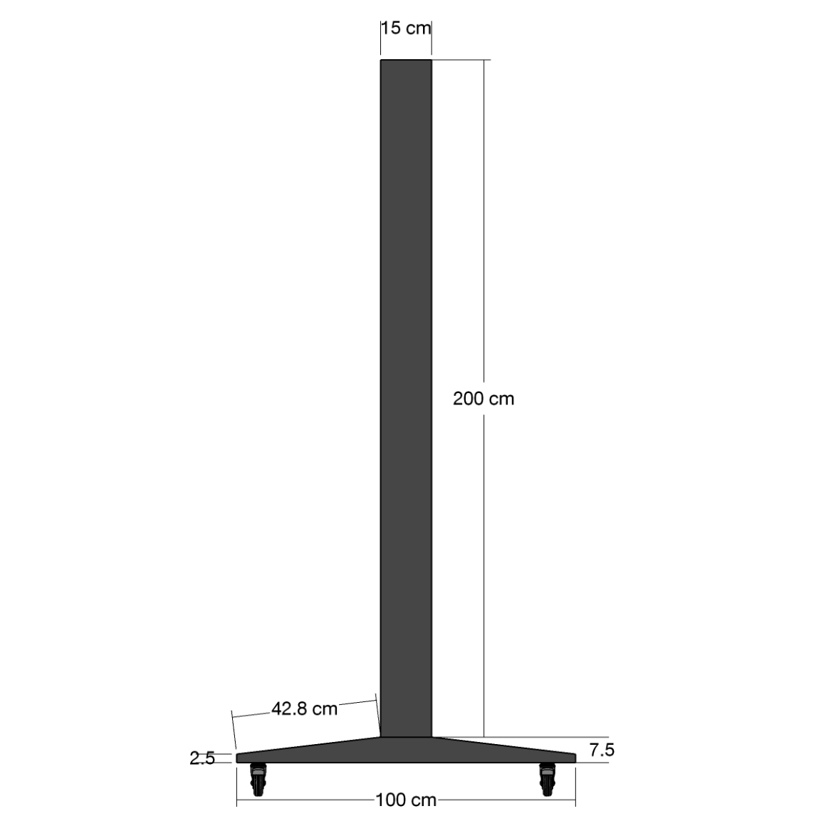 ตู้ไฟ LED ตั้งพื้น ฐาน SLOPE พร้อมล้อเลื่อน ขนาด 100x200 cm.พร้อมแผ่นอะคริลิค 2 แผ่น โชว์งานพิมพ์ 2 ด้าน เหมาะกับภายนอกอาคาร