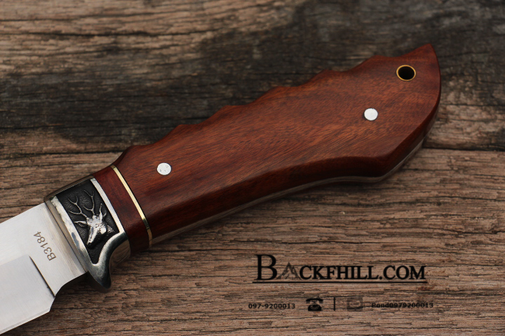 มีดใบตาย COLUMBIA รุ่นB3184 ใบมีดทรงสวย ด้ามจับ ลายคลาสสิค ไม้อย่างดี พร้อมซองไนลอน