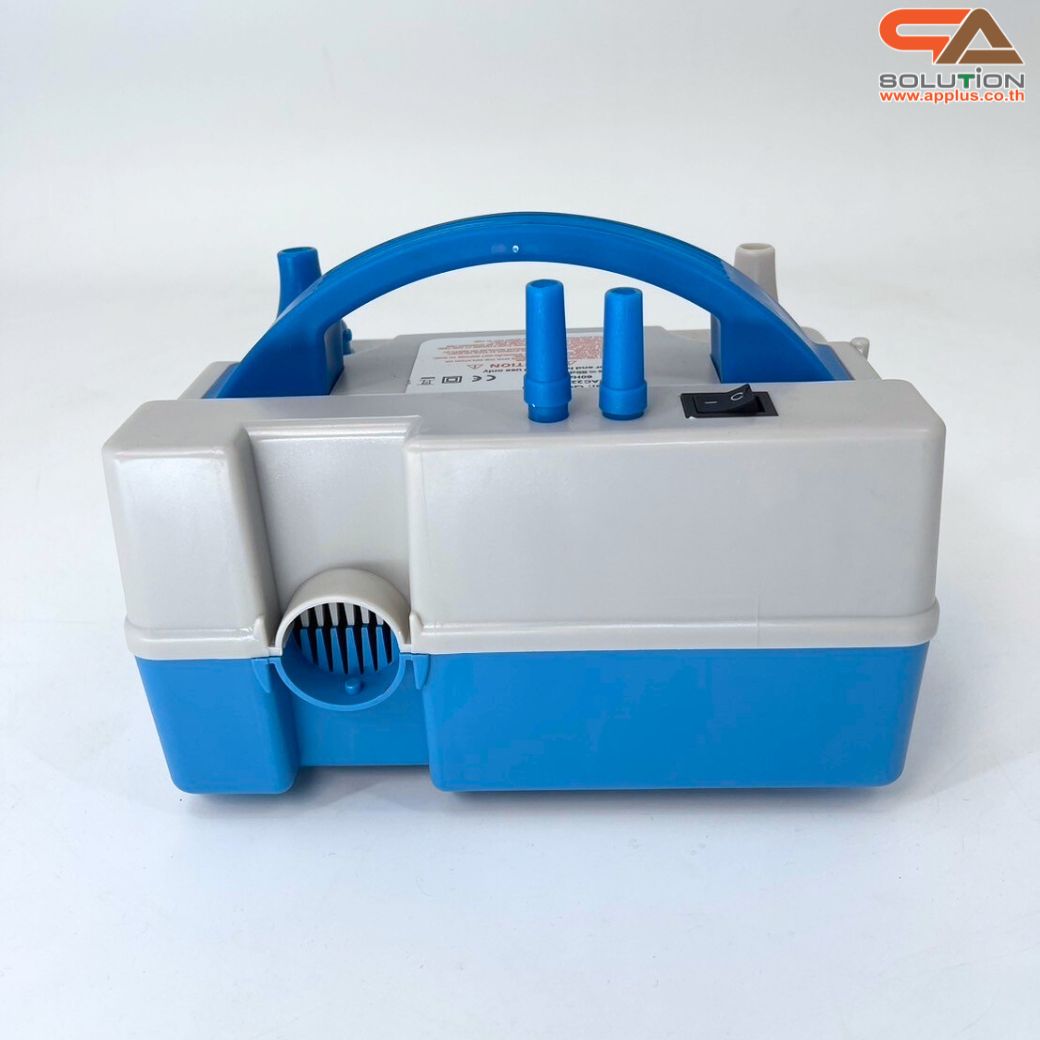 ปั๊มลมไฟฟ้า ปั๊มลมลูกโป่ง รุ่น Q-668 PLUS ขนาด (W)19 x (D)13 x (H)10 cm. พร้อมหัวฉีดหลายขนาด 1 ชุด